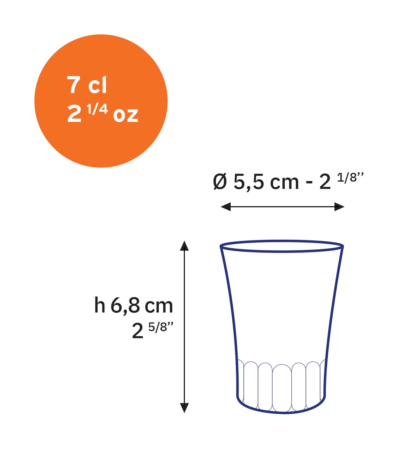 AMALFI - Taza de cristal transparente 7 cl (Lote de 4)