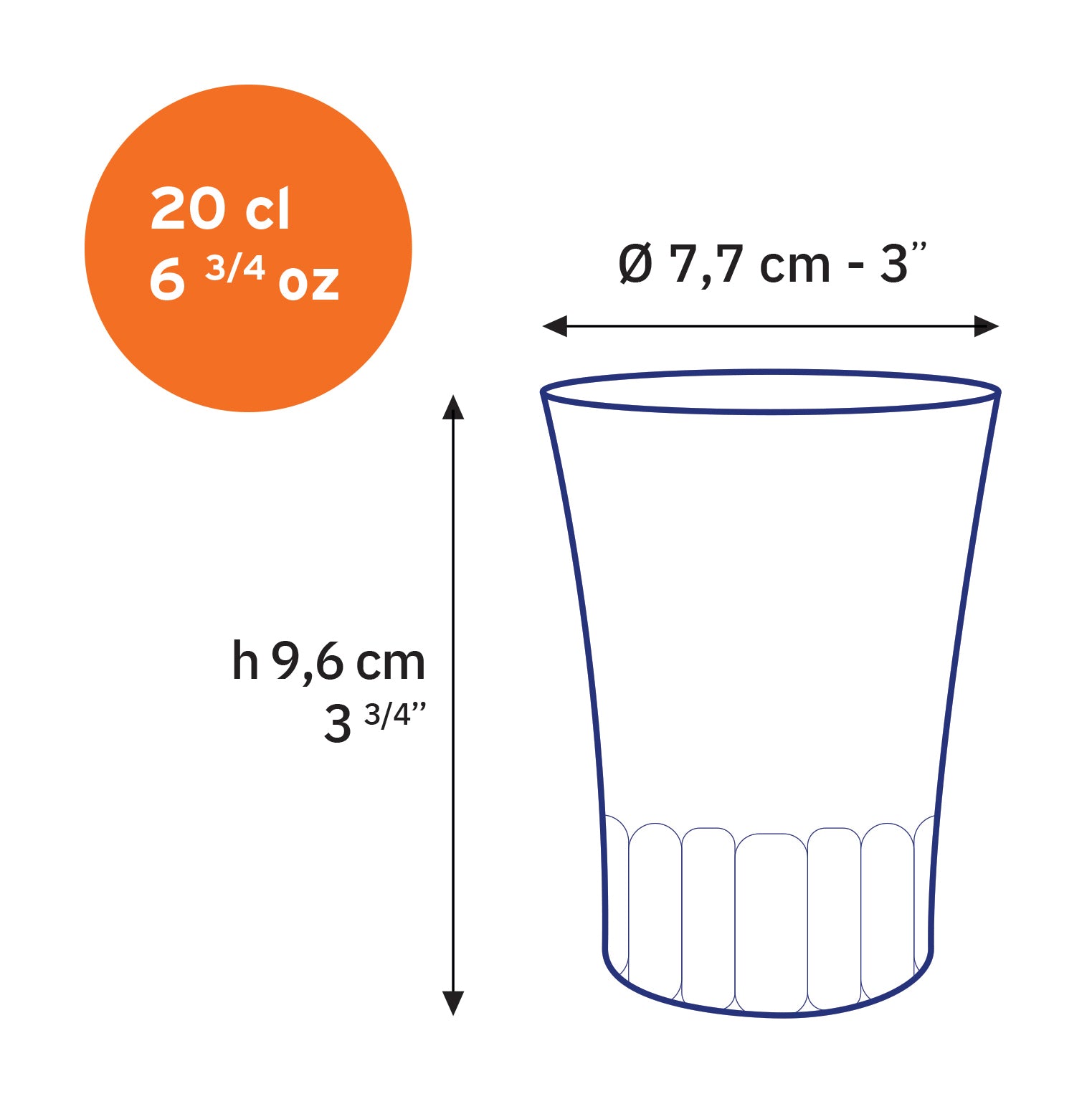 AMALFI - Vaso de cristal transparente 20 cl (Lote de 4)