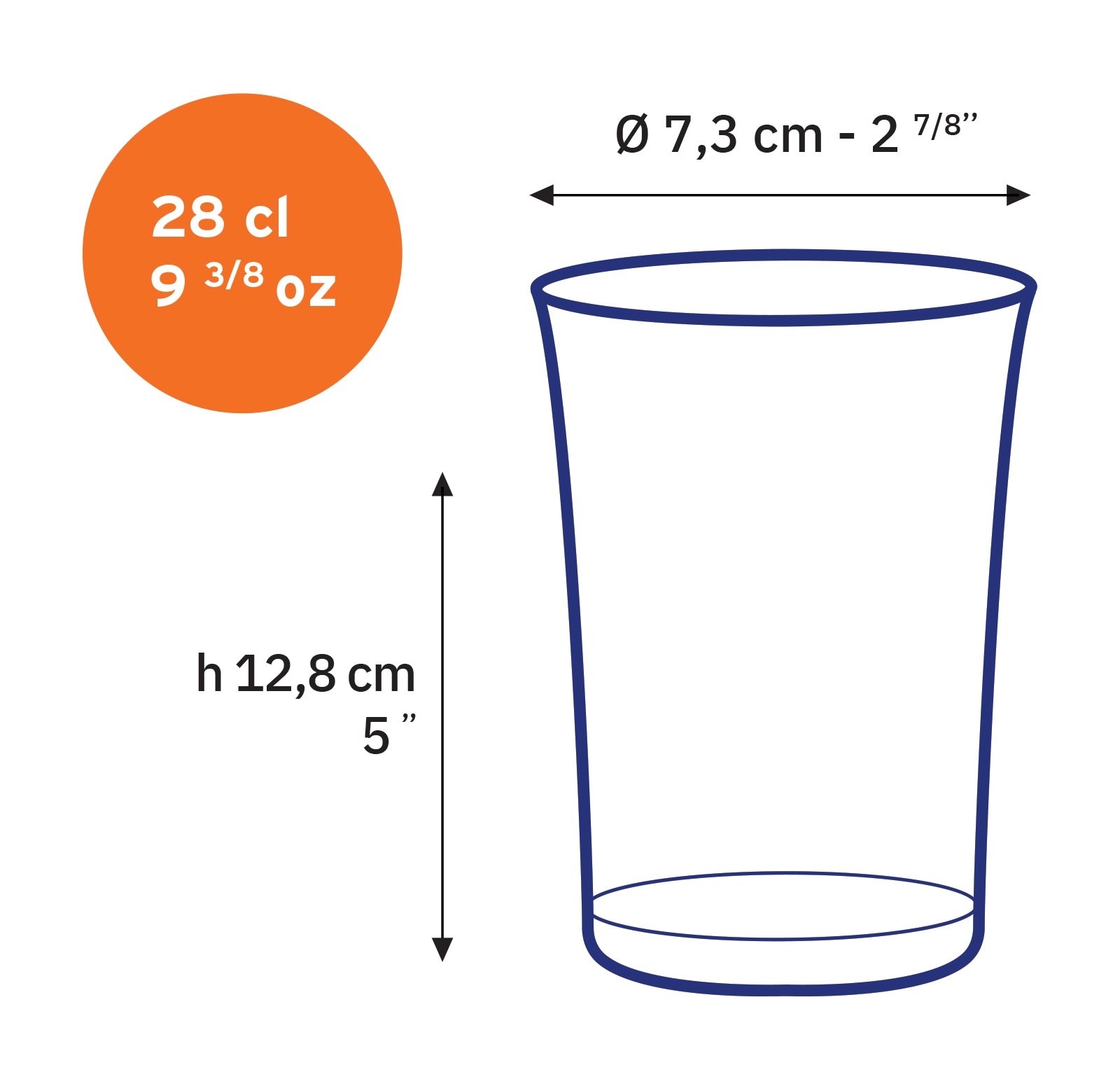 Lys - Vaso Vermeil 28 cl (Lote de 6)