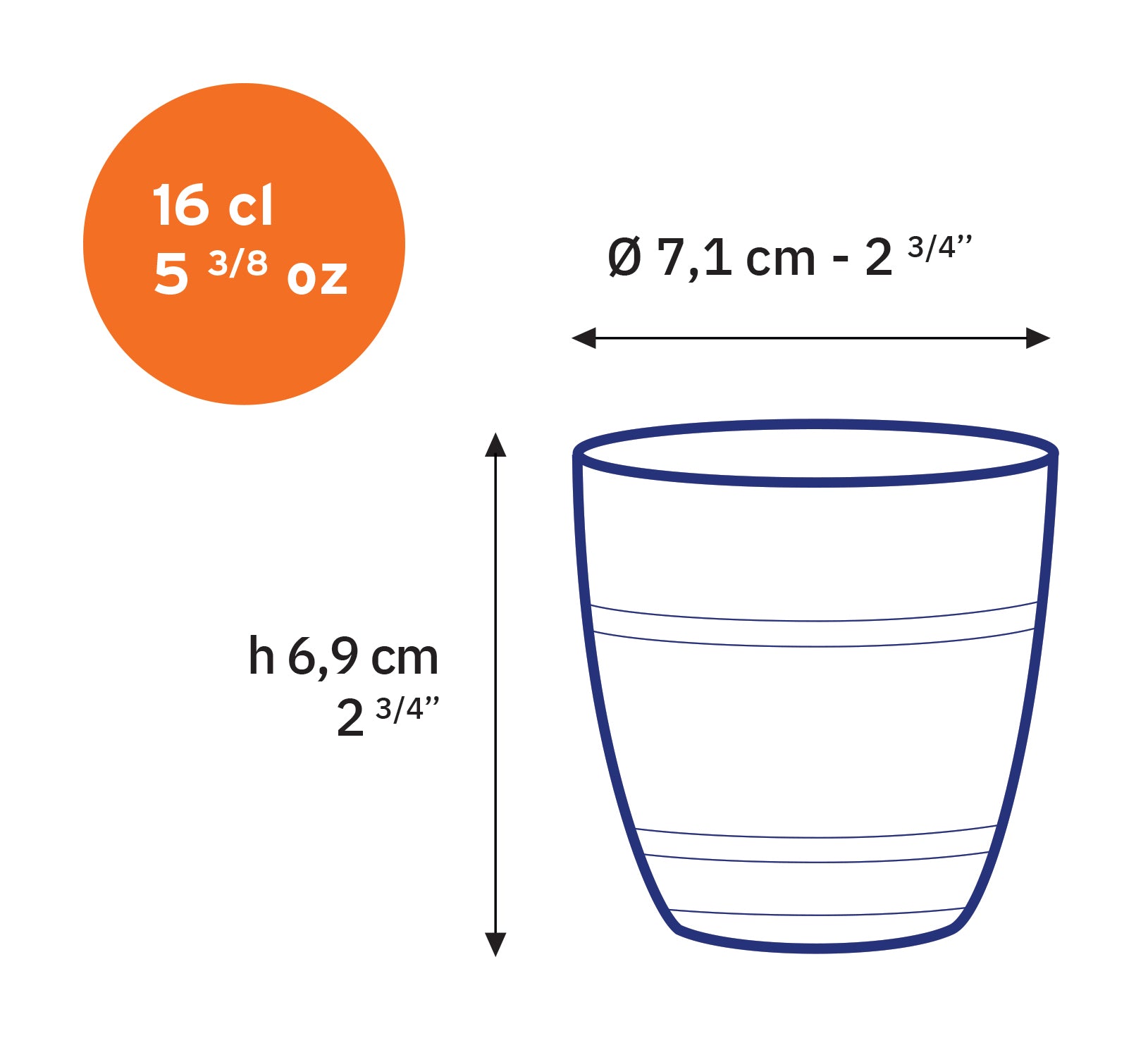 Le Gigogne - Verre transparent 16cl (Lot de 6)