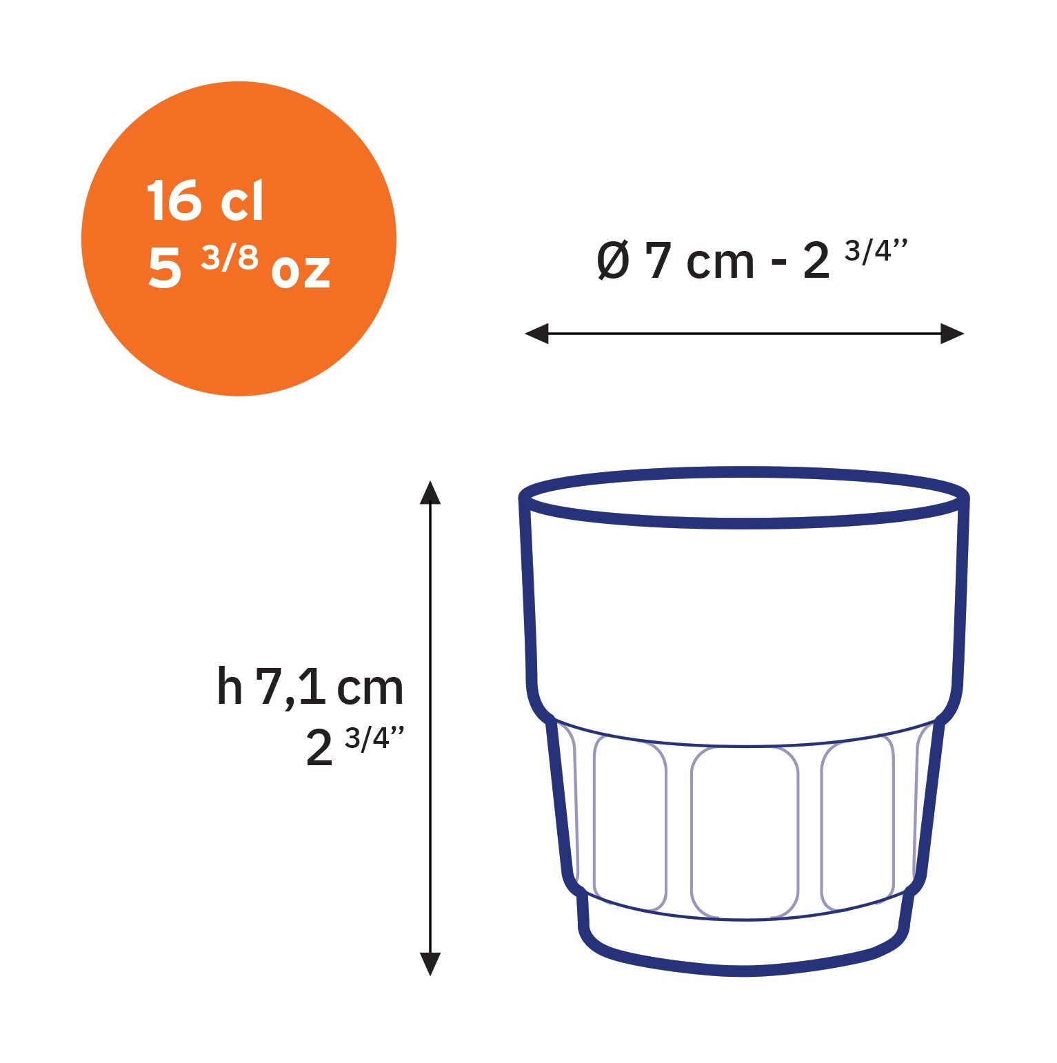 Lola - Vaso transparente 16cl (Set de 6)