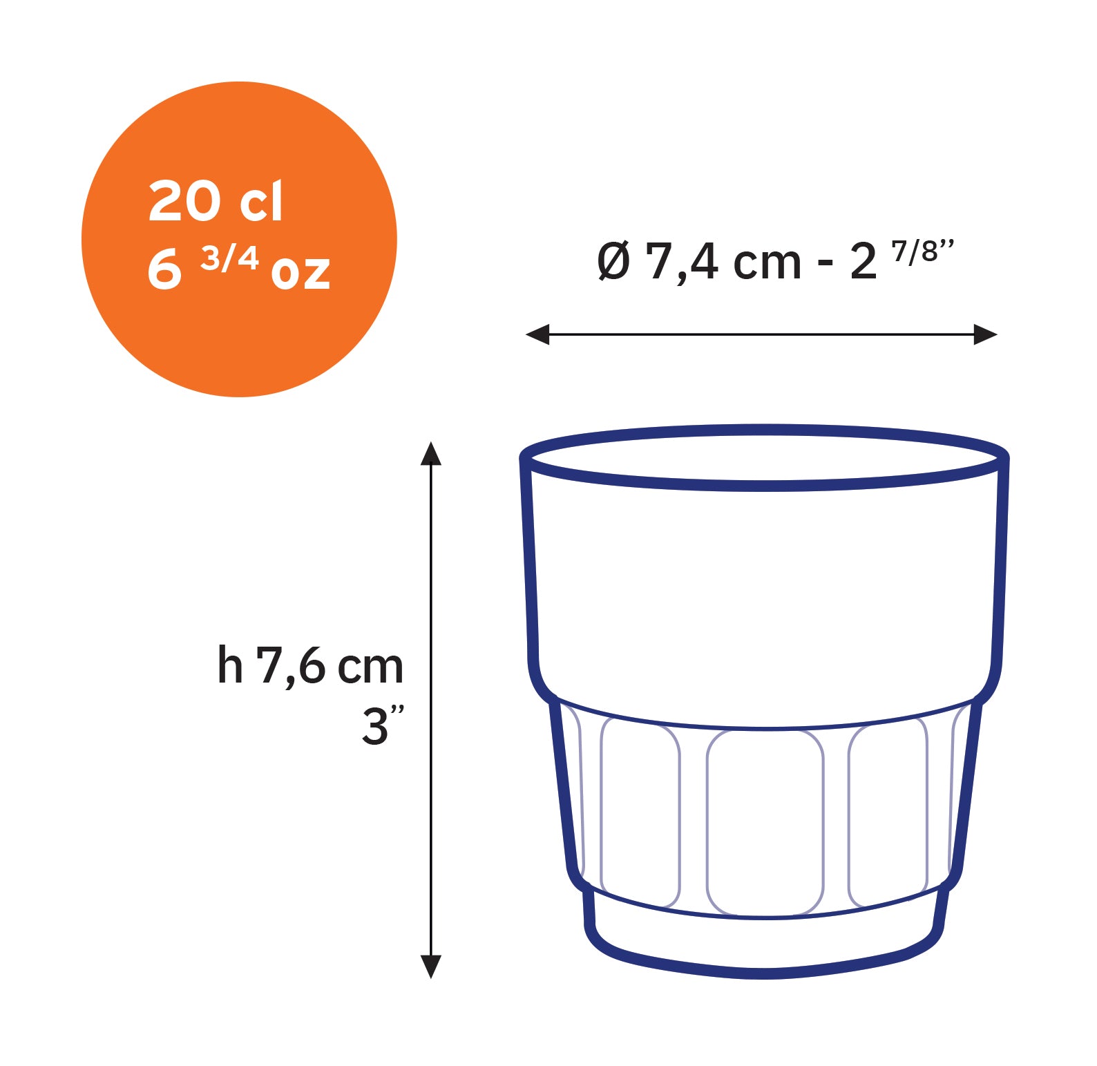 Lola - Vaso transparente 20cl (Lote de 6)