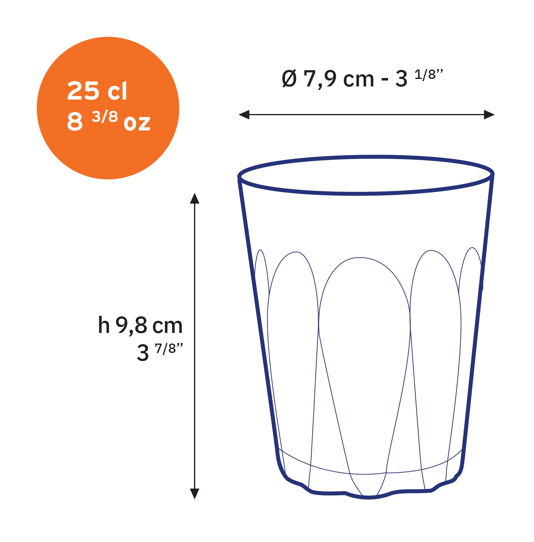 Provence - Vaso transparente 25cl (Lote de 6)