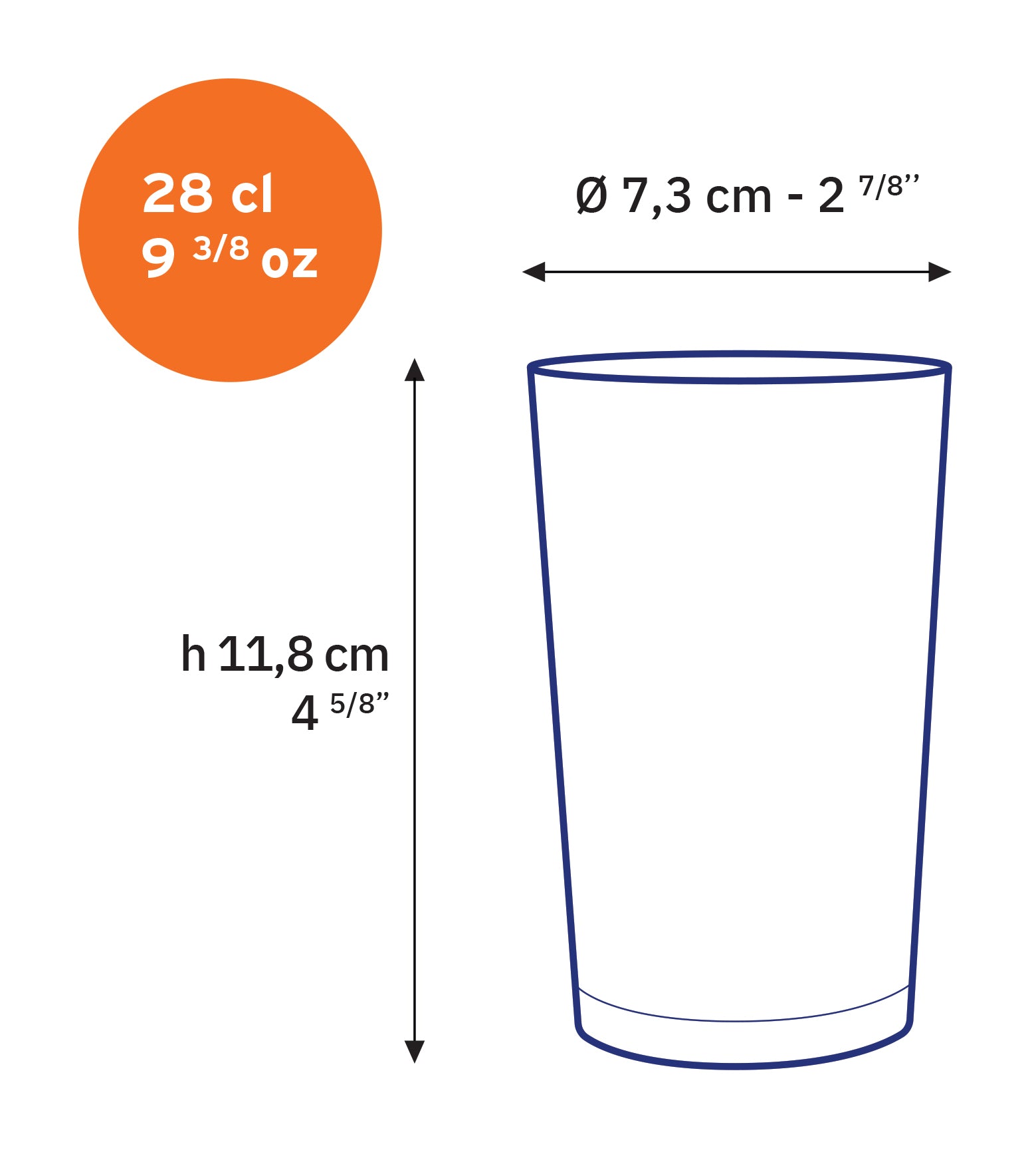 Plain - Vaso transparente 28 cl (lote de 6)