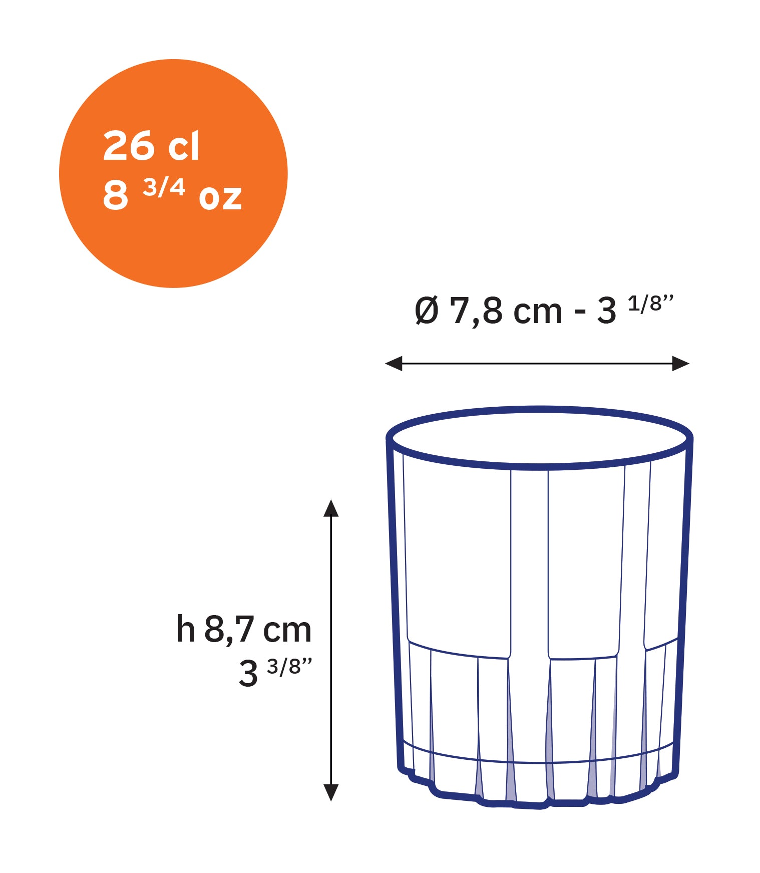 Jazz - Verre bas transparent 26cl (Lot de 6)