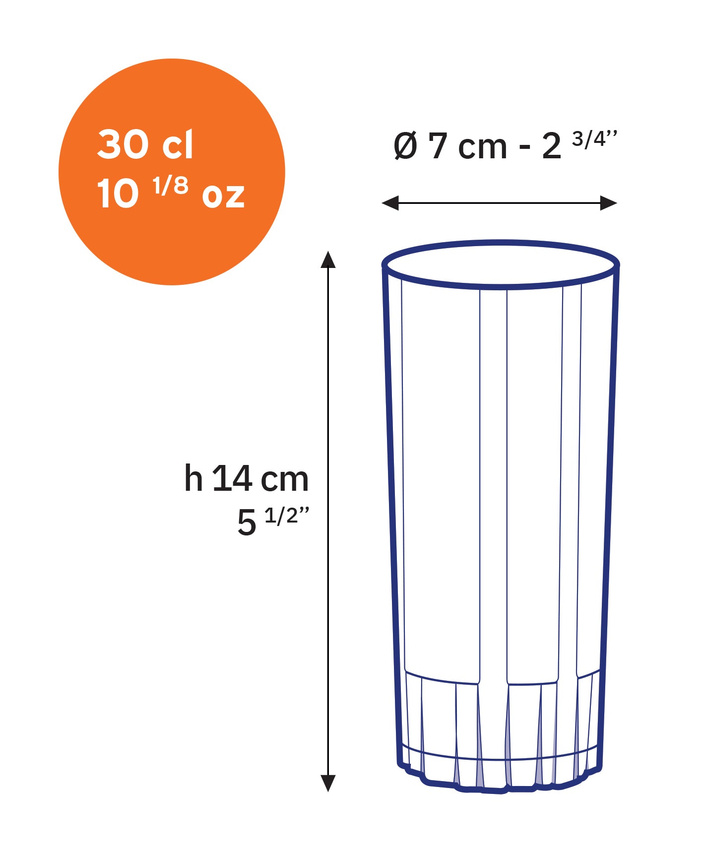 Jazz - Vaso alto transparente 30cl (Lote de 6)