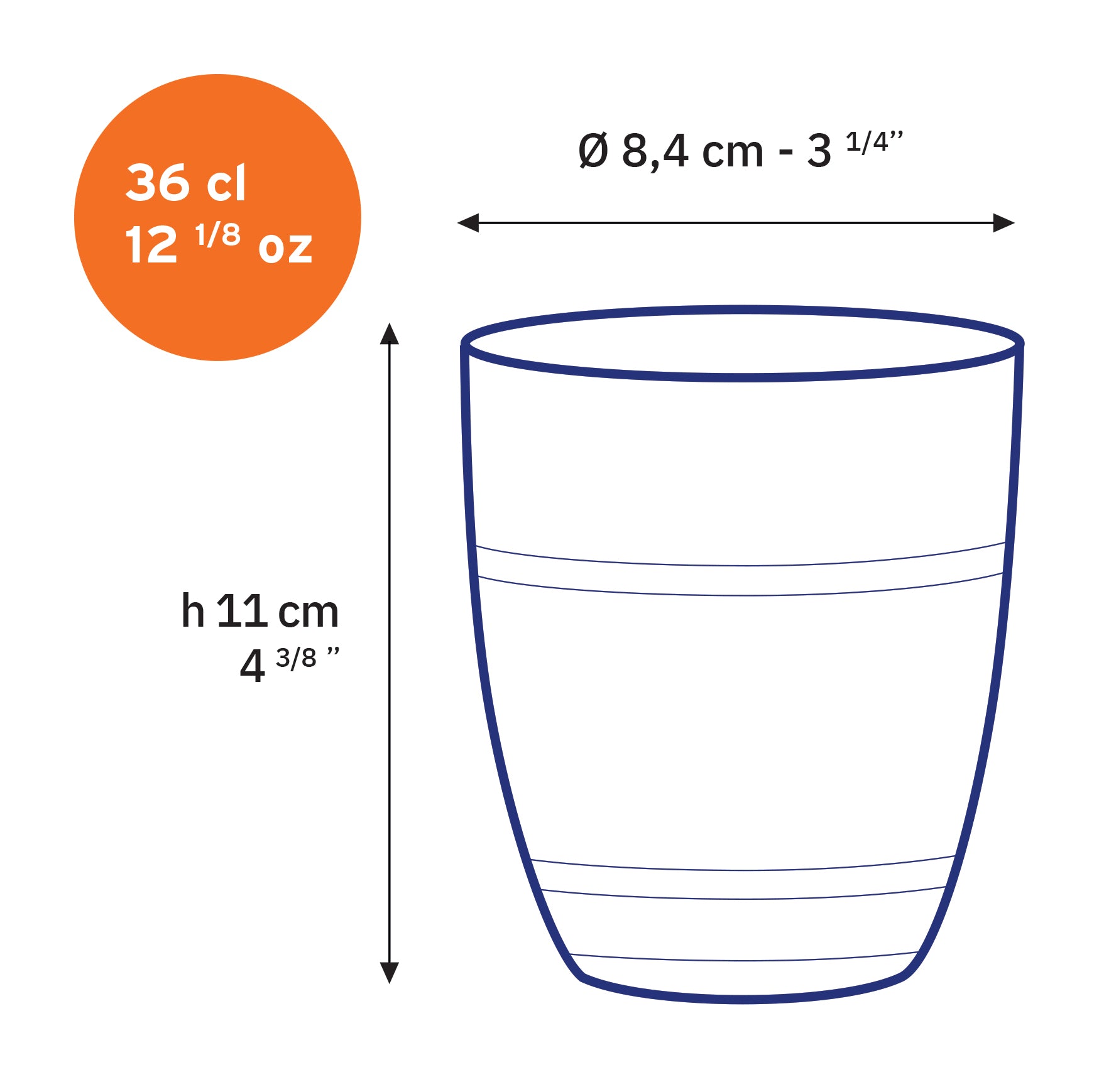 Le Gigogne - Verre transparent 36cl (Lot de 6)