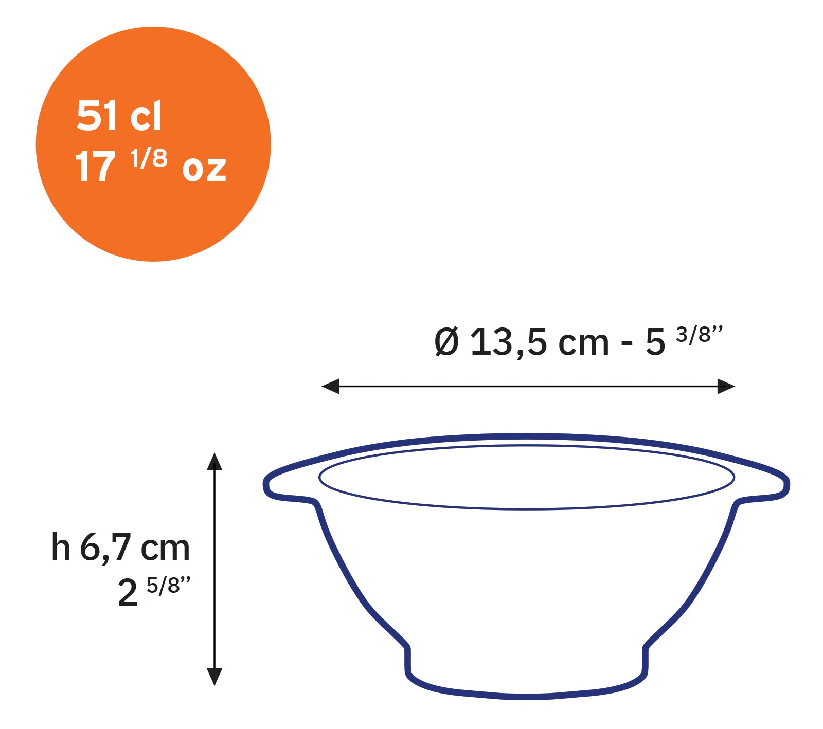 Lys - Bol en verre Sepia à oreilles 51cl (Lot de 6)