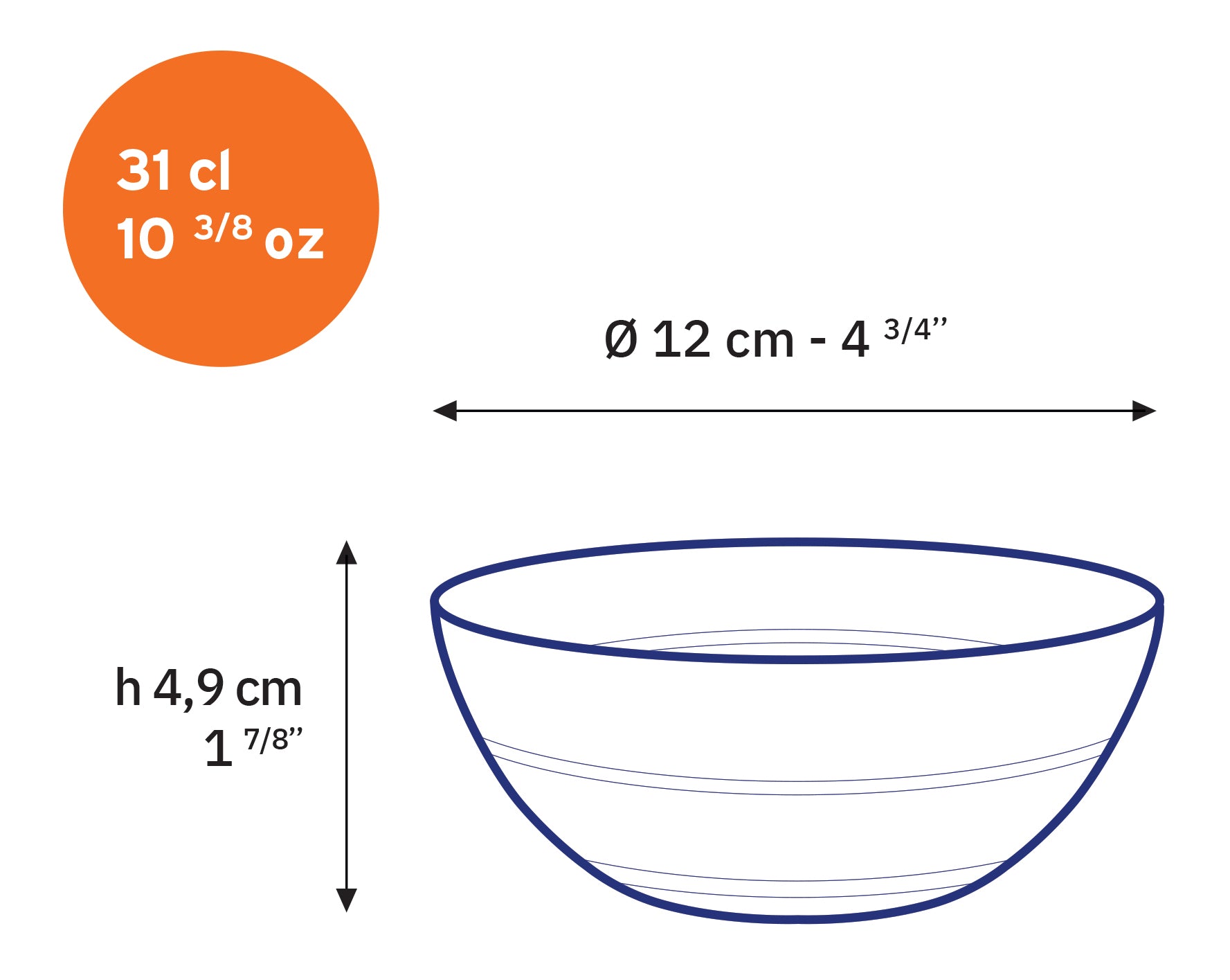 Le Gigogne - Coupelle en verre transparent 12cm - 31cl (lot de 6)