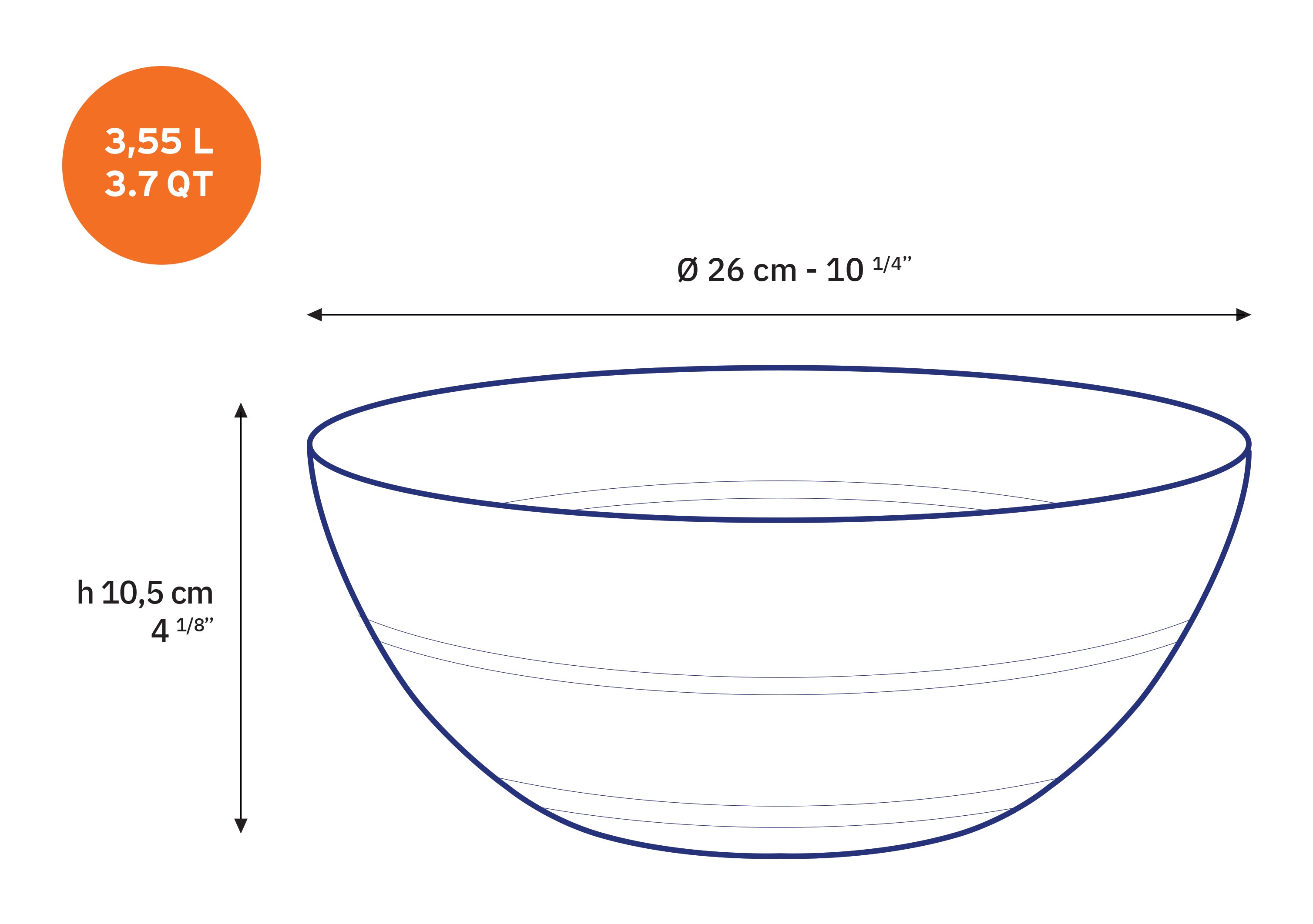 Le Gigogne - Ensaladera de vidrio transparente 26cm - 3,55L