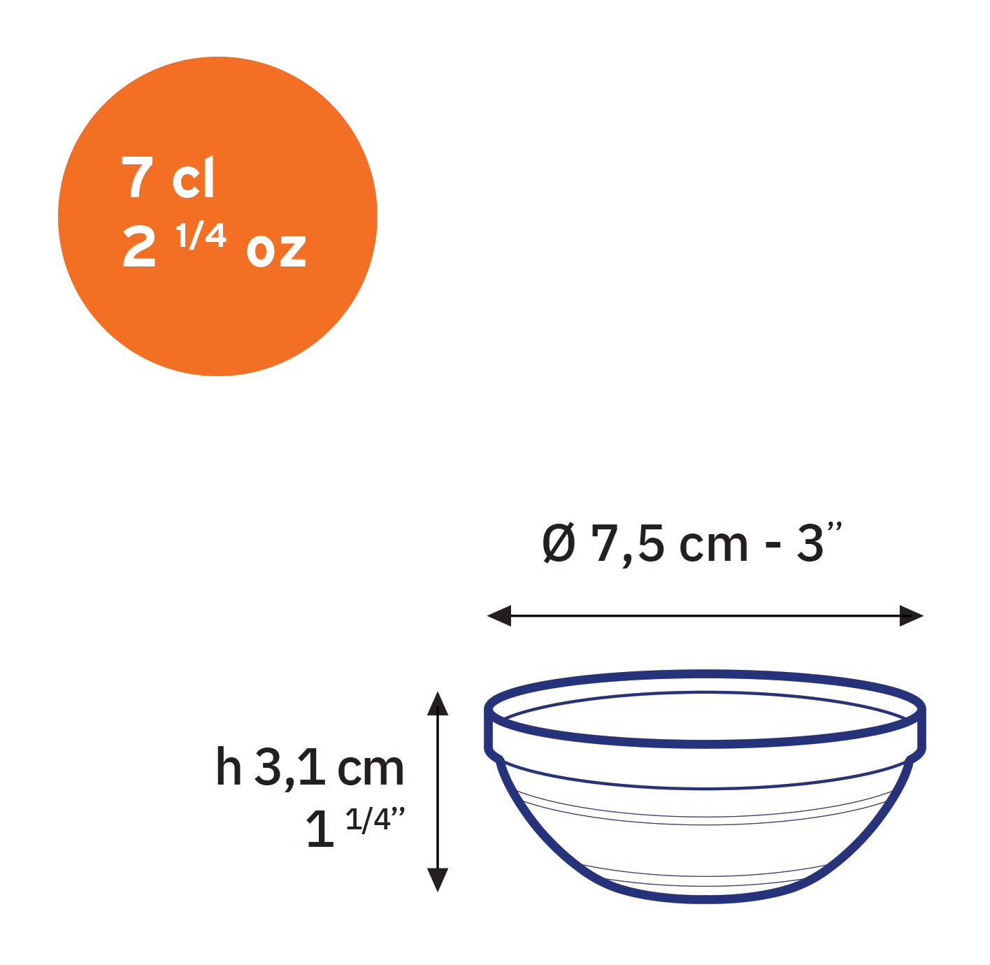 Le Gigogne - Plato de vidrio transparente apilable 7cl - 7,5 cm (lote de 4)