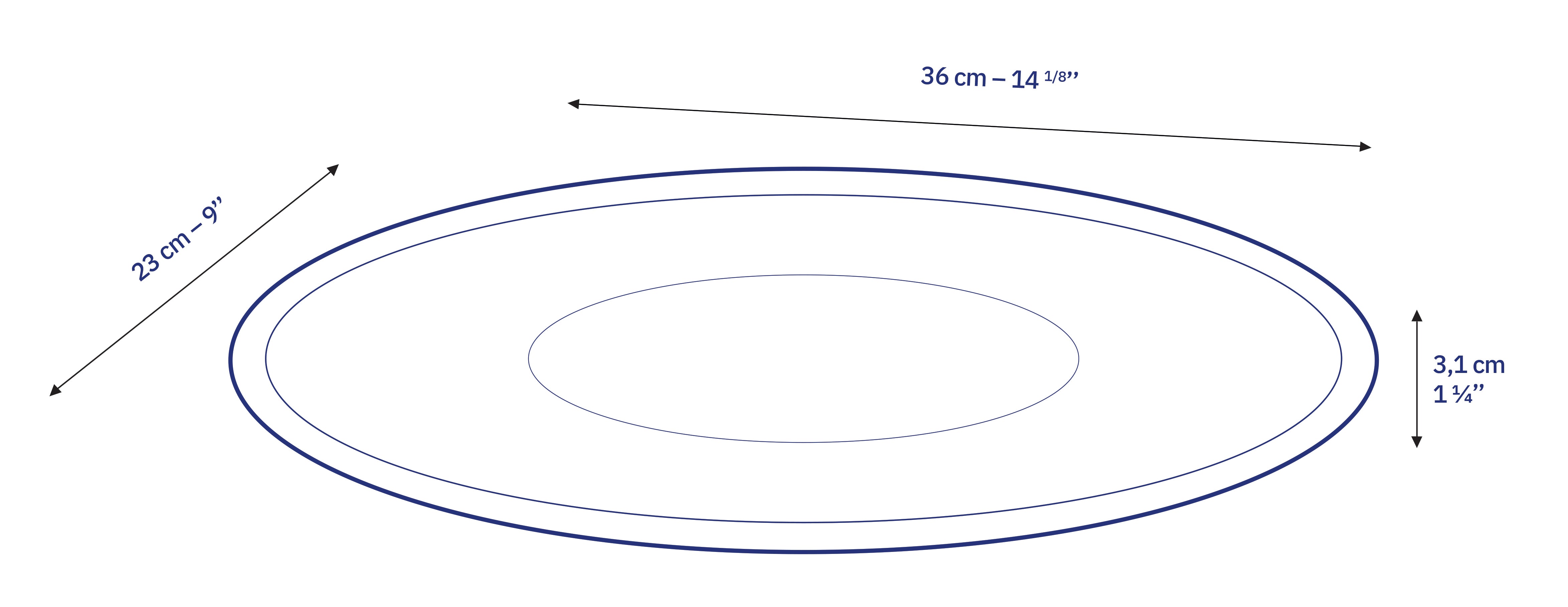 Lys - Plato ovalado de cristal transparente 36cm