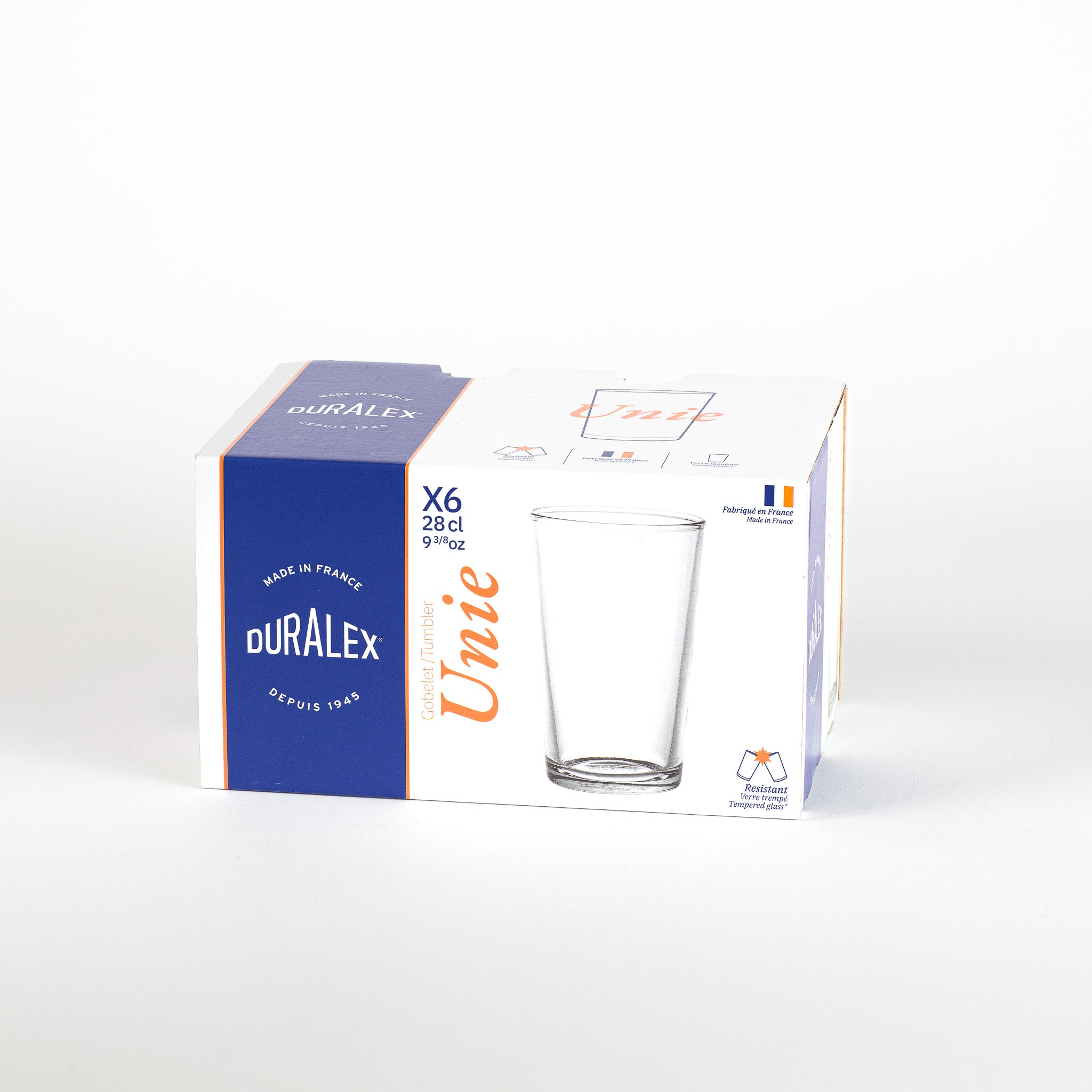 Unie - Verre transparent 28 cl (lot de 6)
