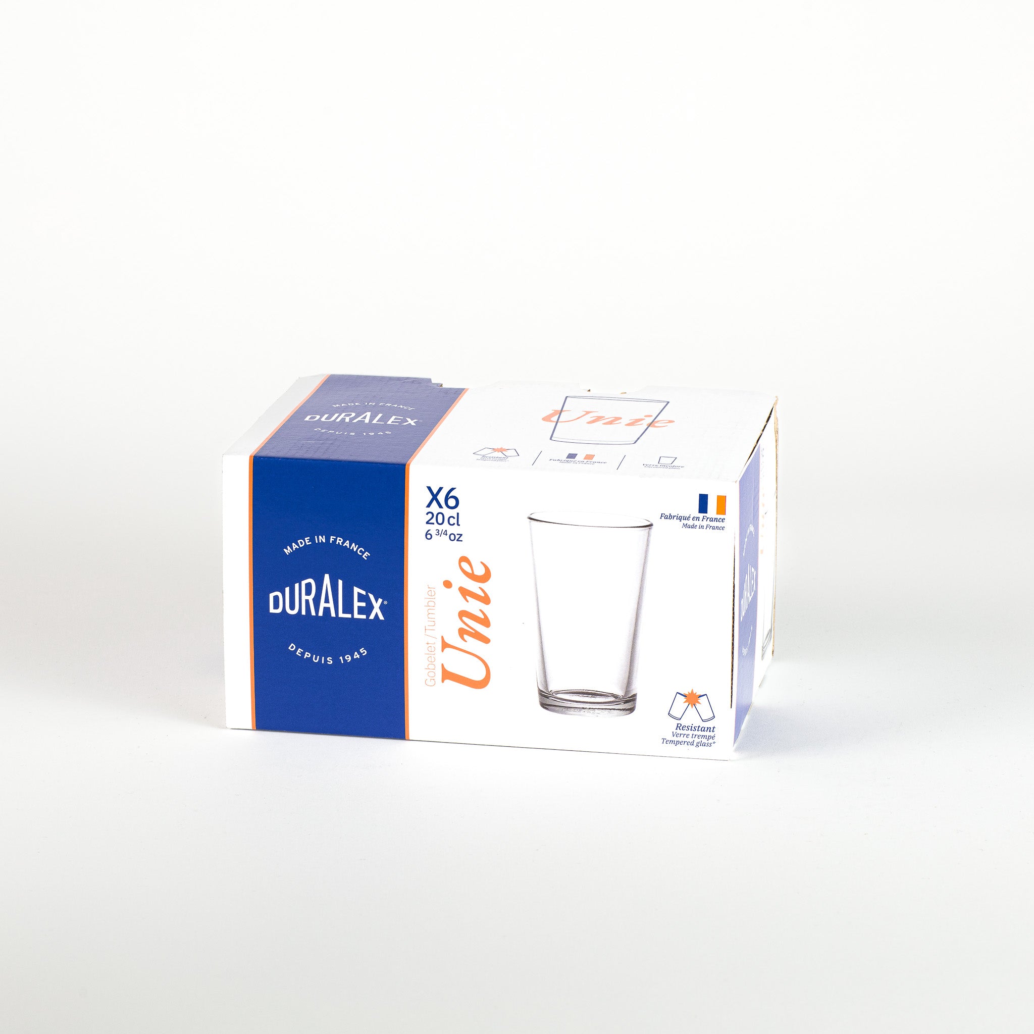 Unie - Verre transparent 20 cl (lot de 6)