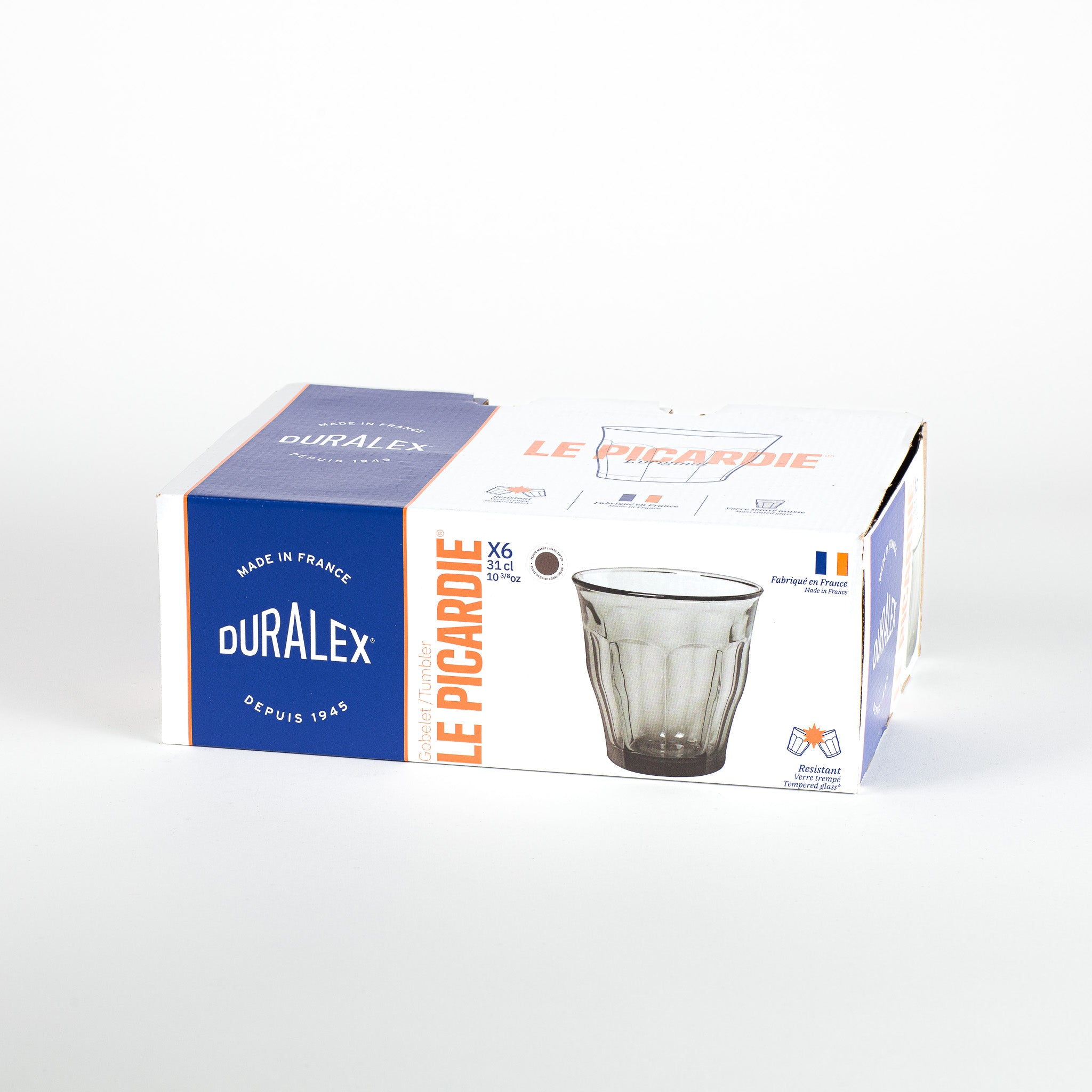 Le Picardie - Verre à eau - Gris - 31cl (Lot de 6)