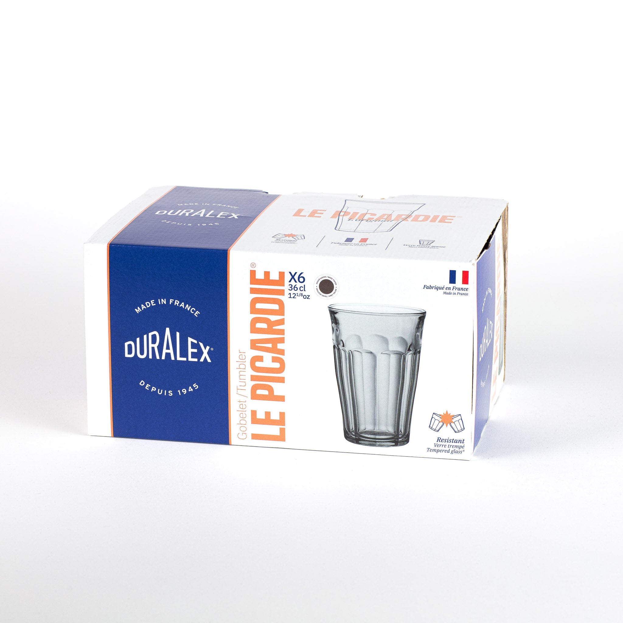 Le Picardie - Verre à eau - Gris 36cl (Lot de 6)