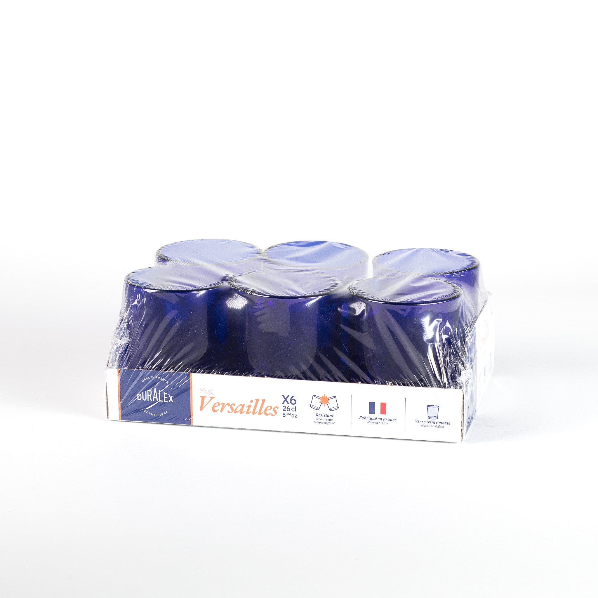 Versailles - Taza de cristal zafiro 26 cl (Lote de 6)