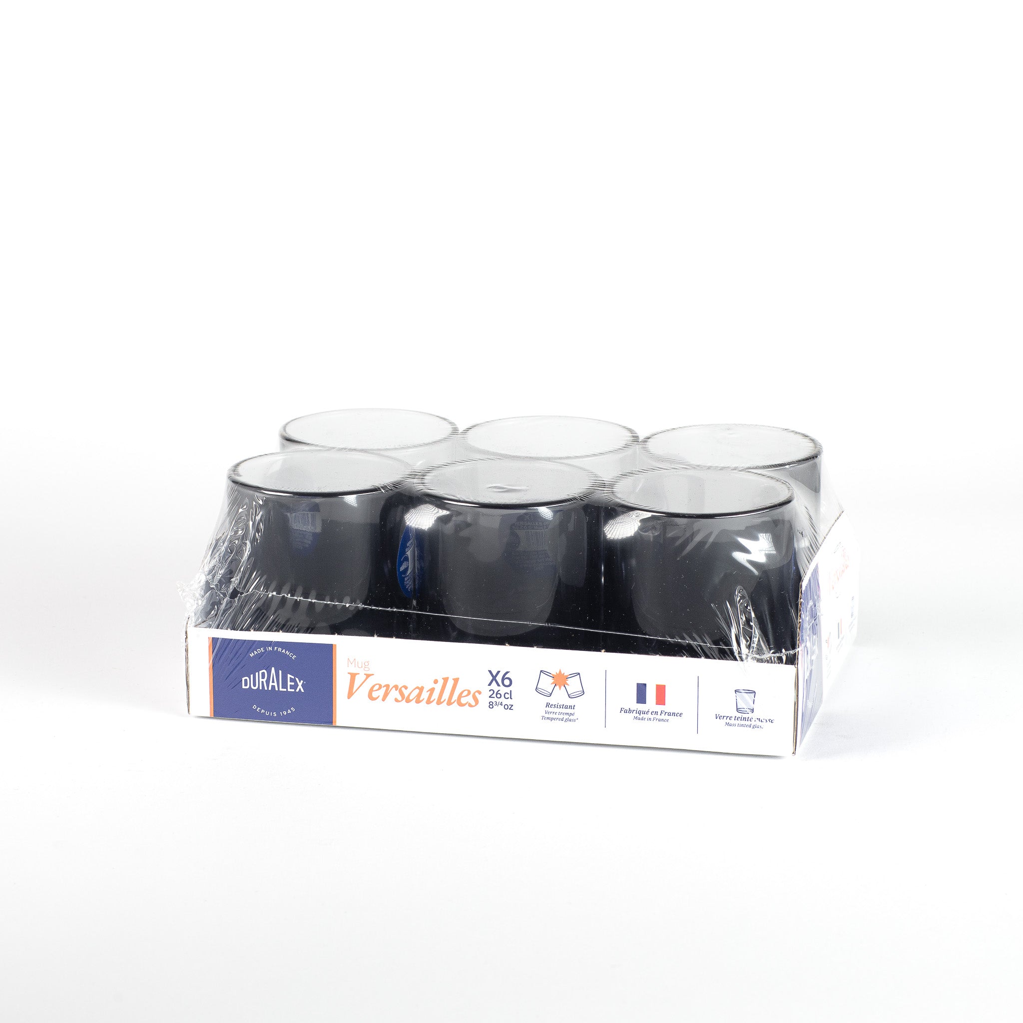 Versailles - Taza de cristal gris 26 cl (Lote de 6)