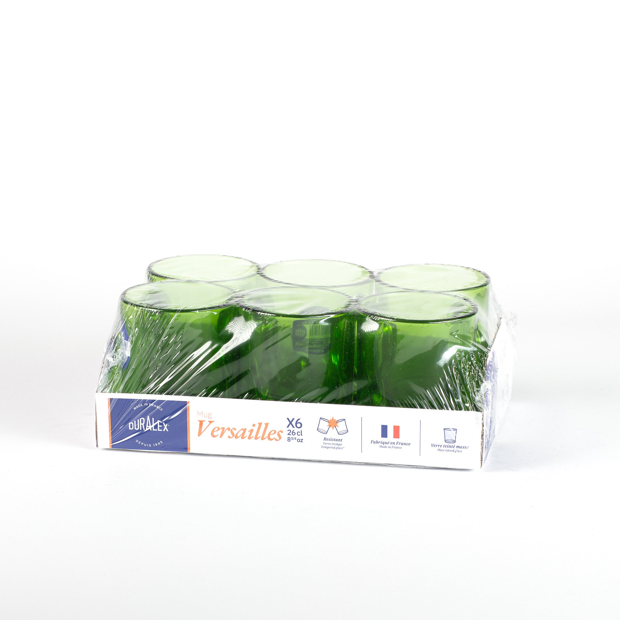 Versailles - Mug en verre Vert 26 cl (Lote de 6)