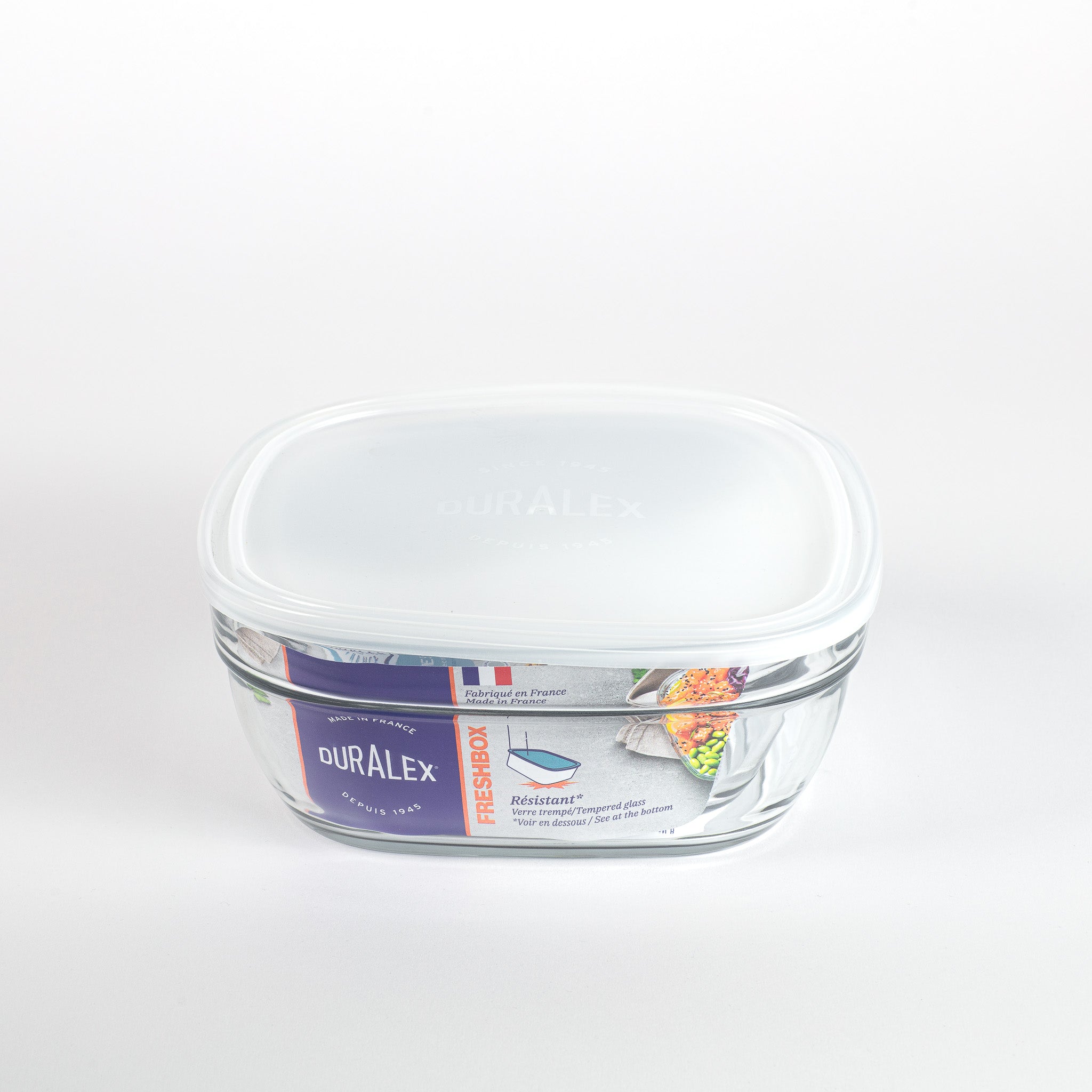 Freshbox - Boite de conservation carrée couvercle blanc 2L