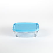 Freshbox - Lata rectangular con tapa azul 1,1L