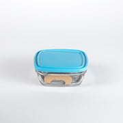 Freshbox - Lata cuadrada con tapa azul 1,15L