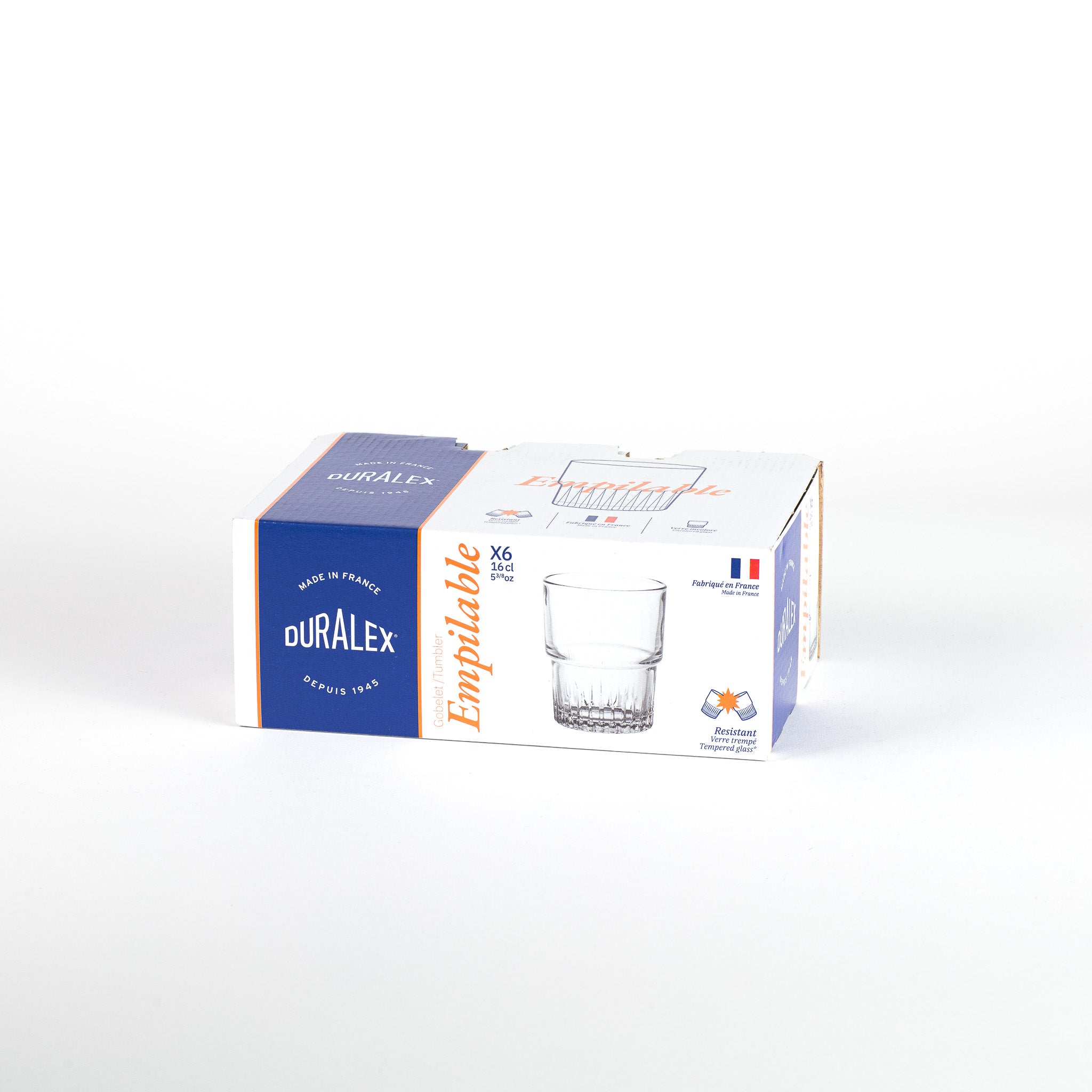 Empilable - Verre Transparent 16cl (lot de 6)