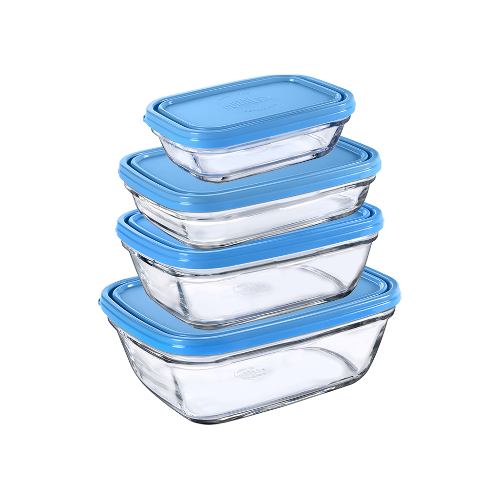 Freshbox - Set de 4 boîtes de conservation rectangulaires multi-tailles