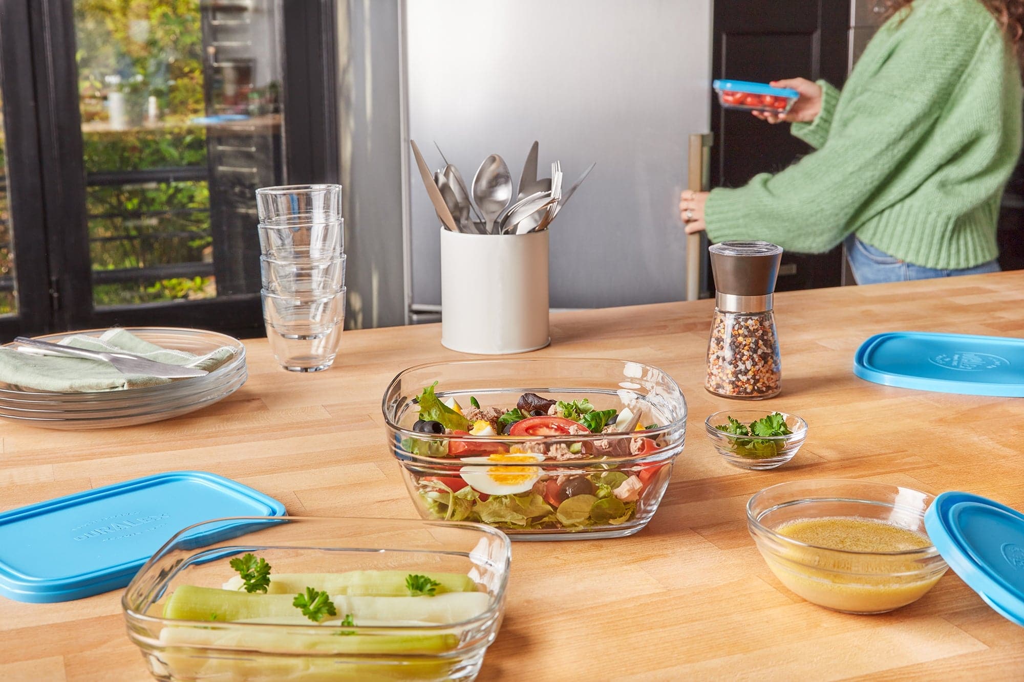 Freshbox - Juego de 4 cajas rectangulares de almacenaje multitamaño