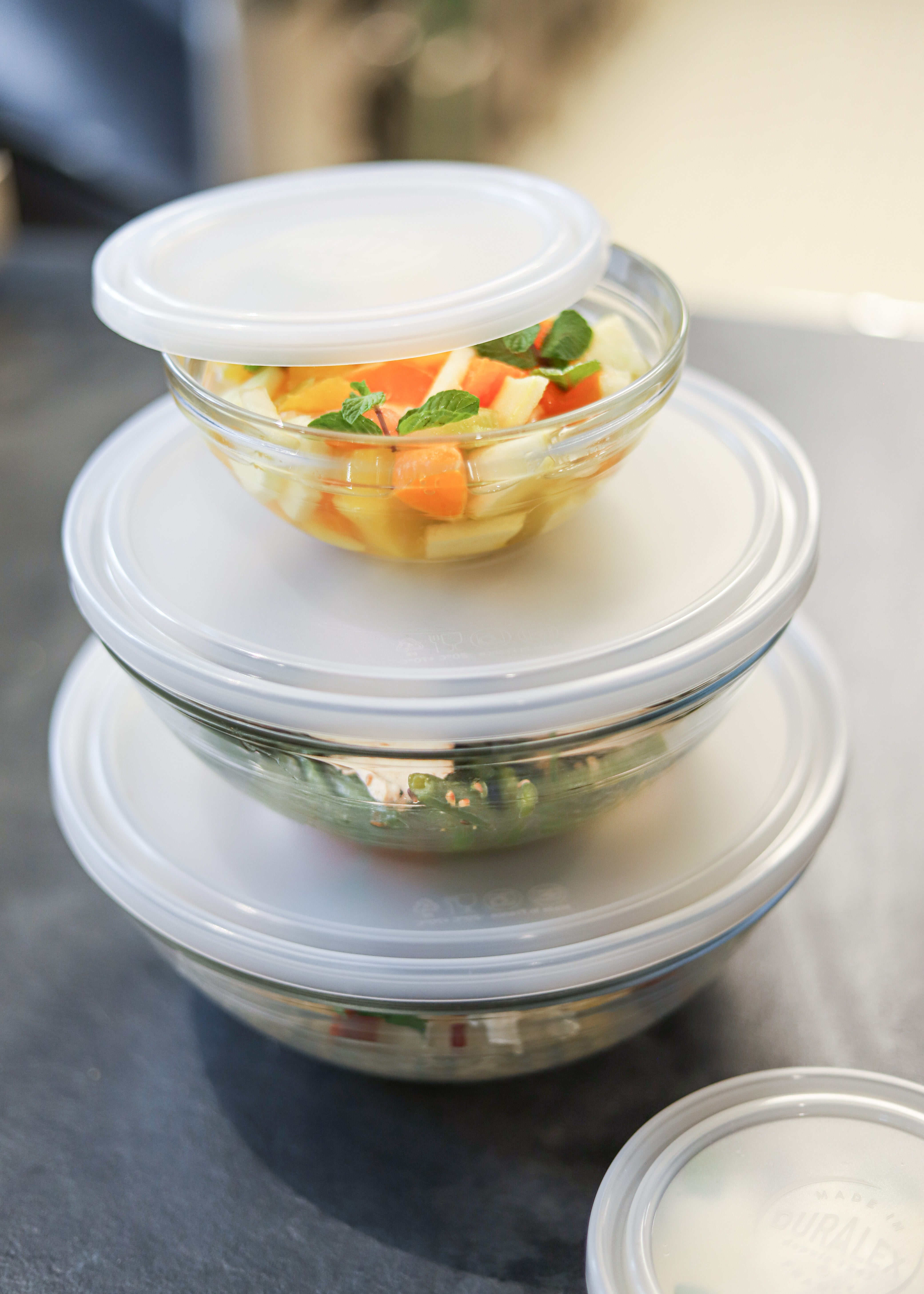 Freshbox - Lata redonda con tapa blanca 2,4L