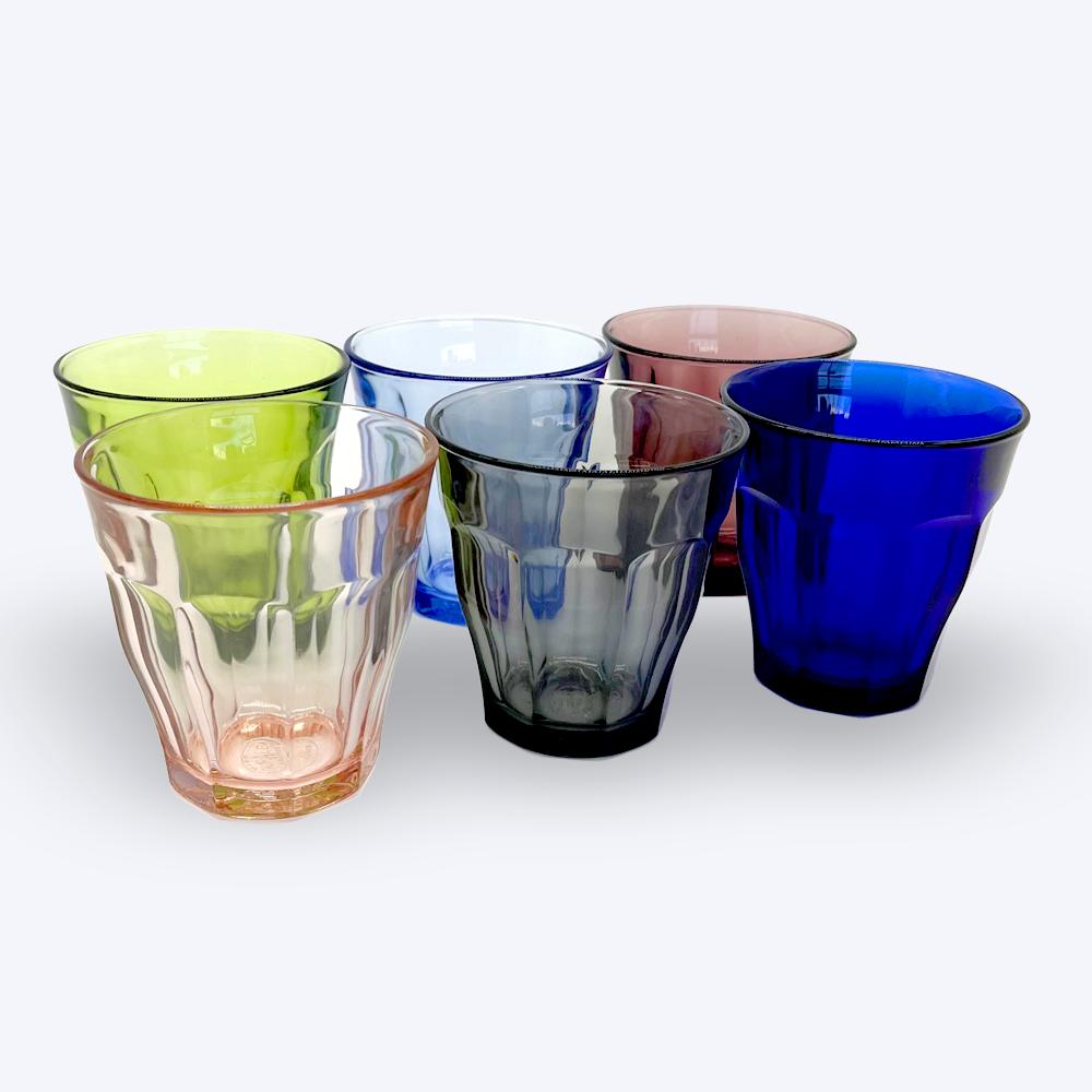 Set of 6 coloured water glasses | Duralex® Le Picardie® Collection