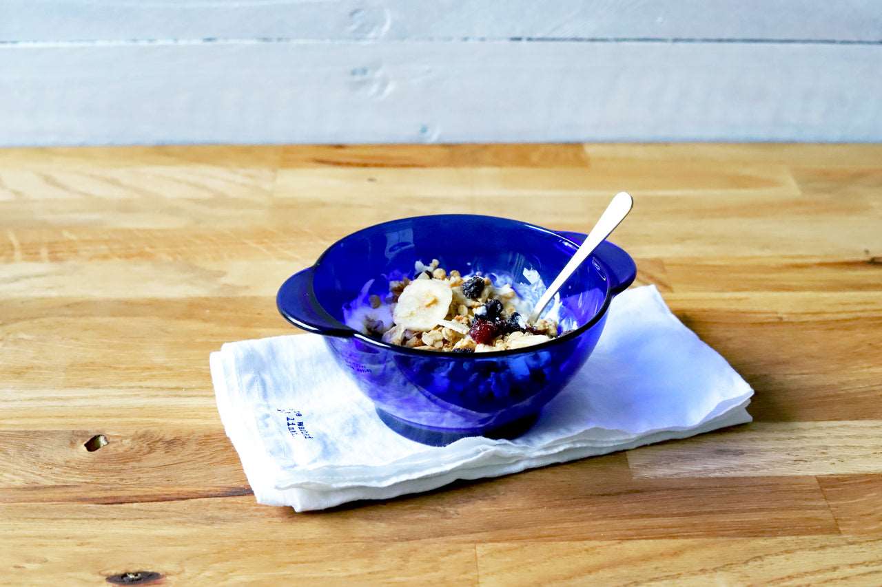 Lys - Bol en verre saphir à oreilles 0.51L (lot de 6)