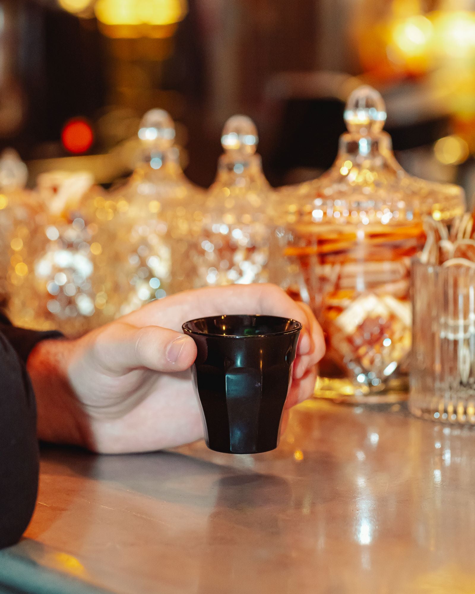 Le Picardie® Negro Brillante - Vaso 9cl - (Lote de 6)