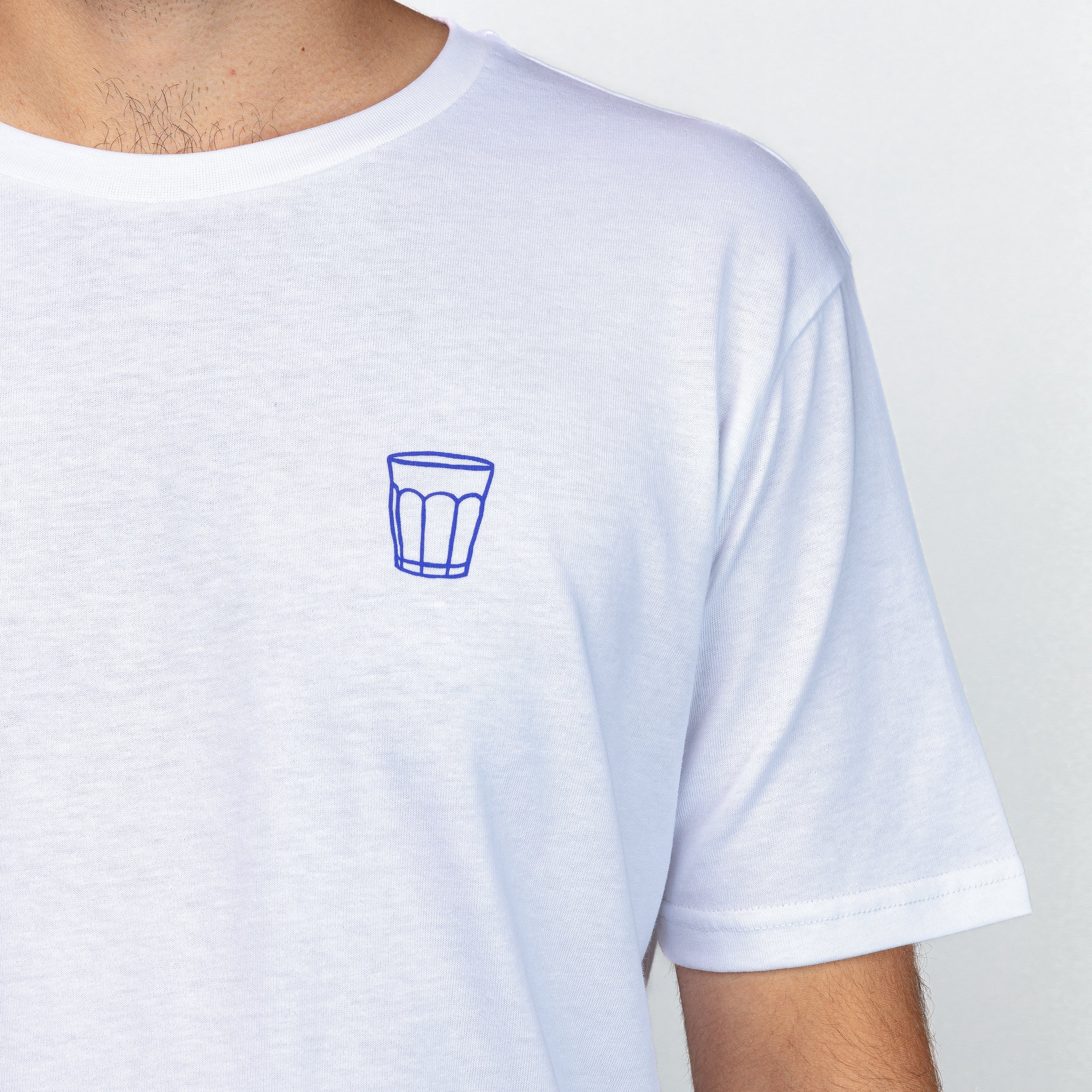 Camiseta blanca - Serigrafía azul Picardía - Talla M