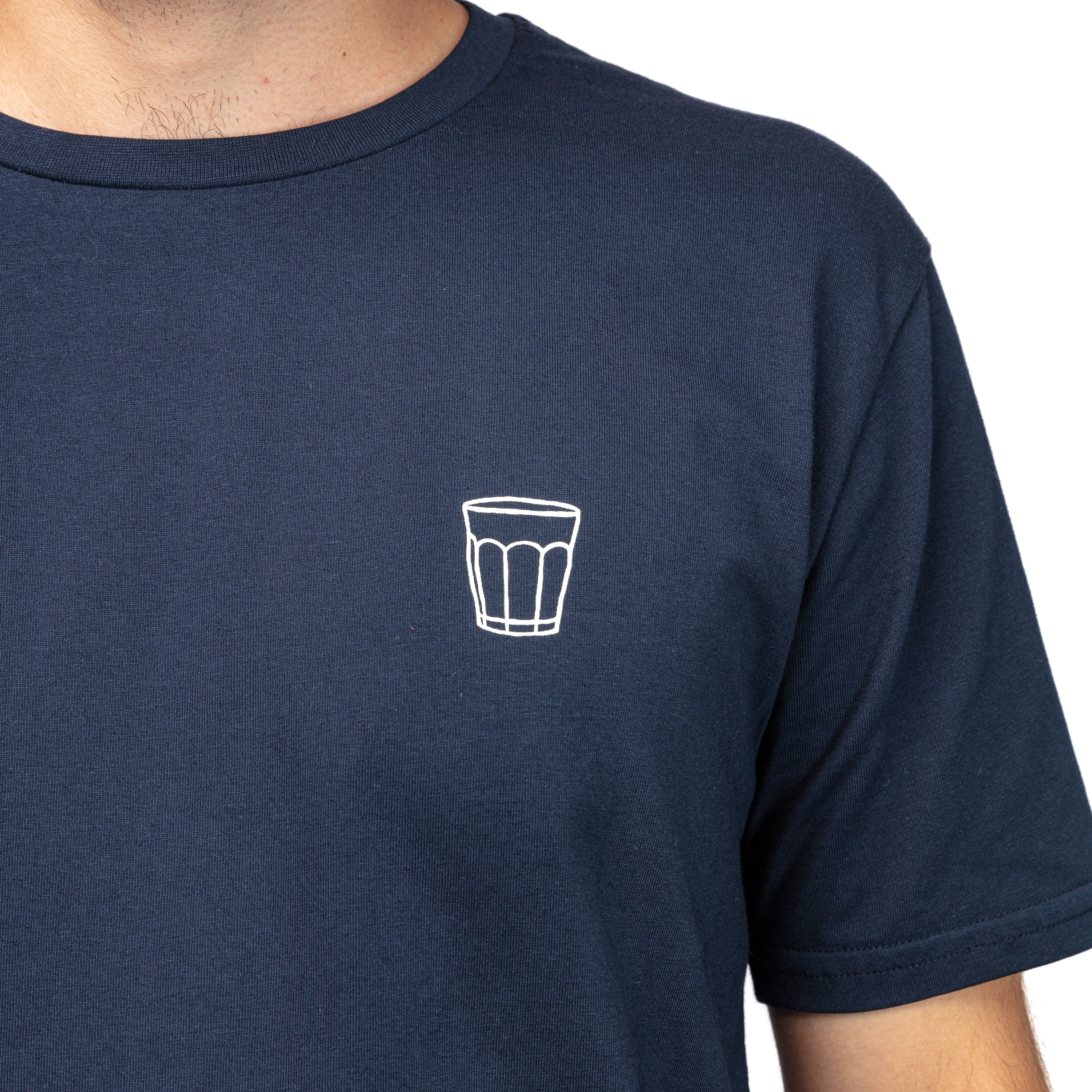 Camiseta azul - Serigrafía Picardía blanca - Talla XL