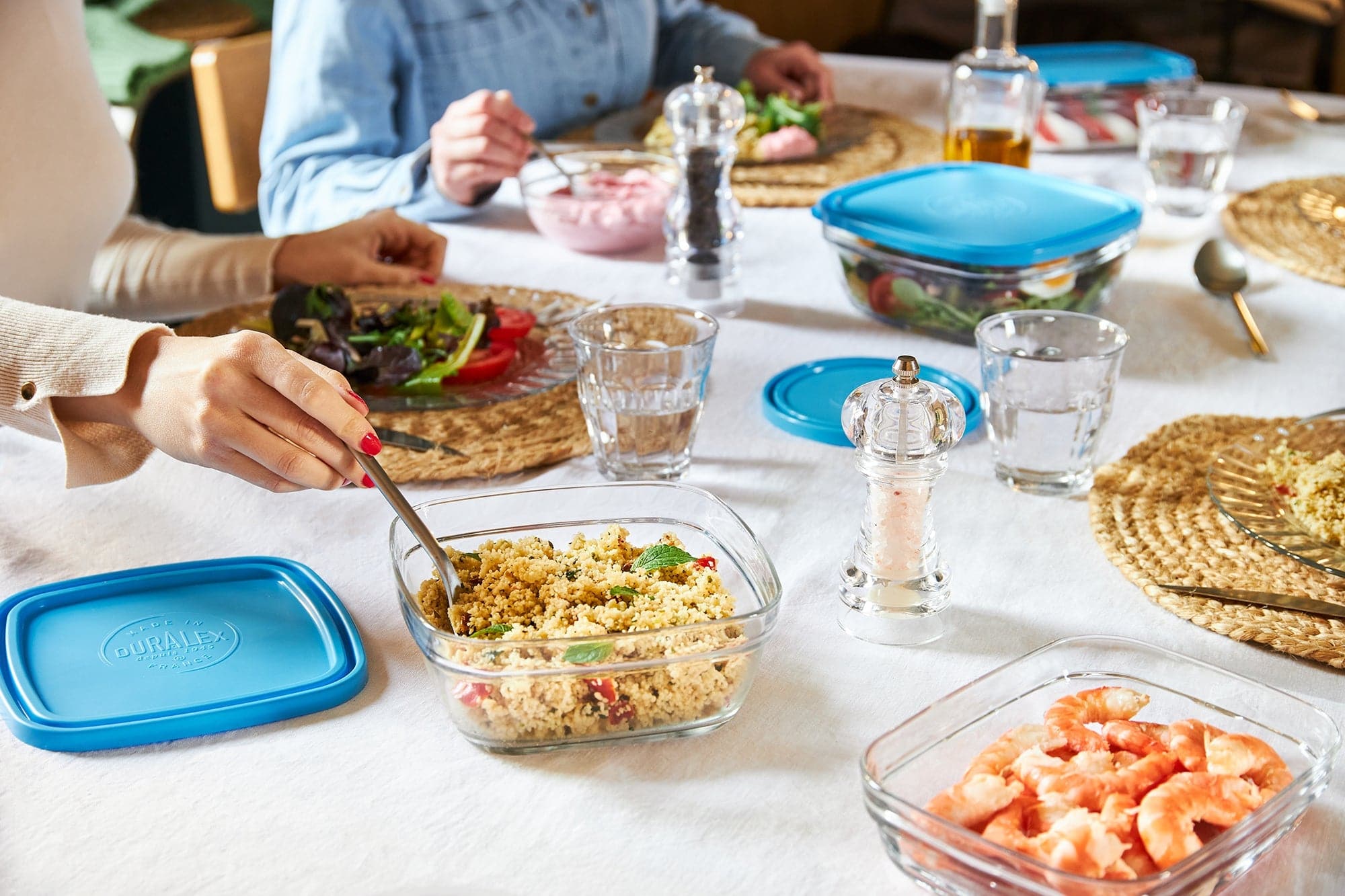 Freshbox - Juego de 3 cajas cuadradas de almacenamiento multitamaño