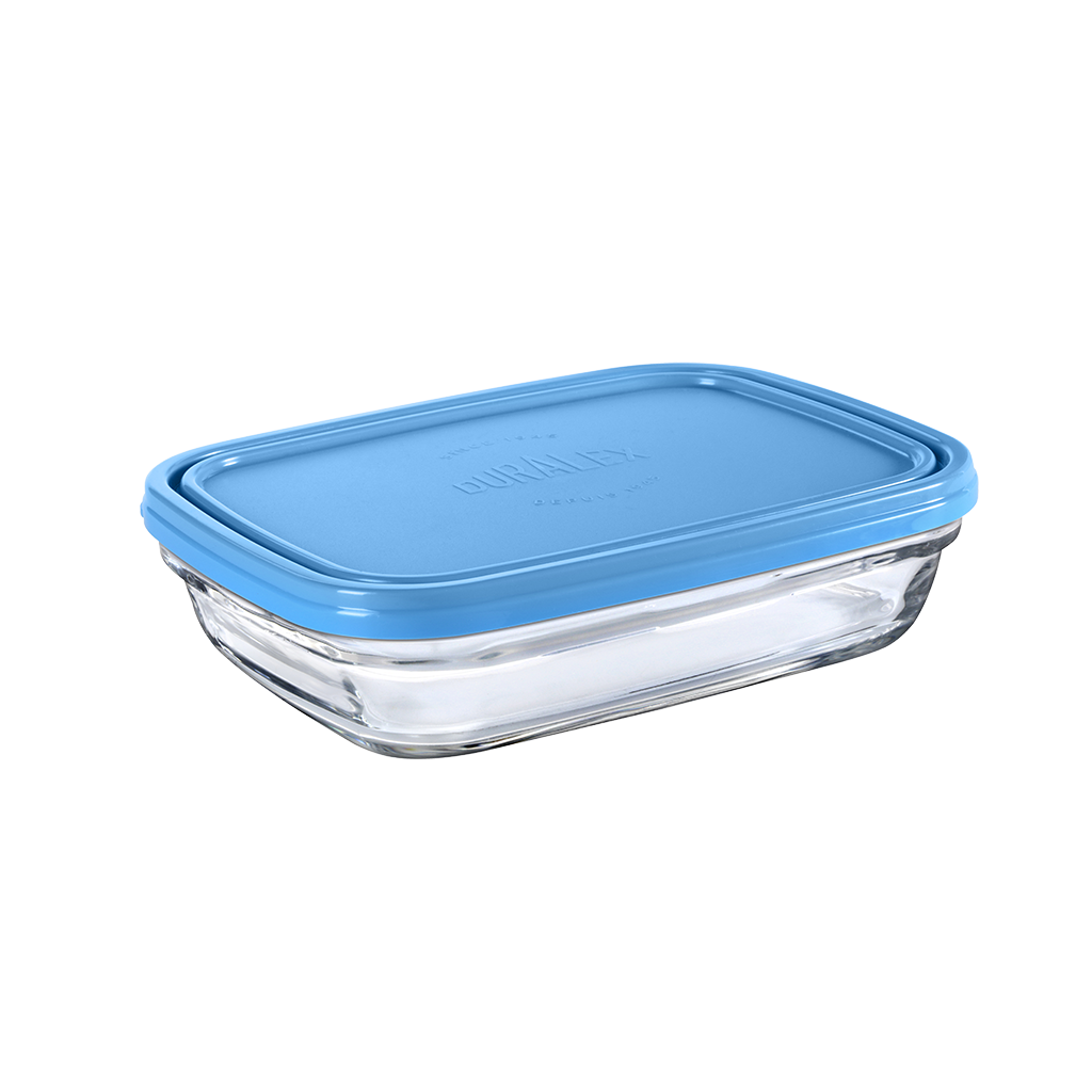 Freshbox - Lata rectangular con tapa azul 80cl