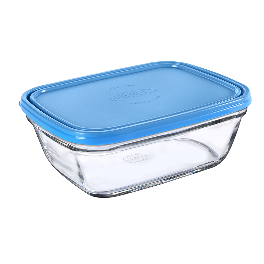 Freshbox - Caja rectangular con tapa azul 1,65L