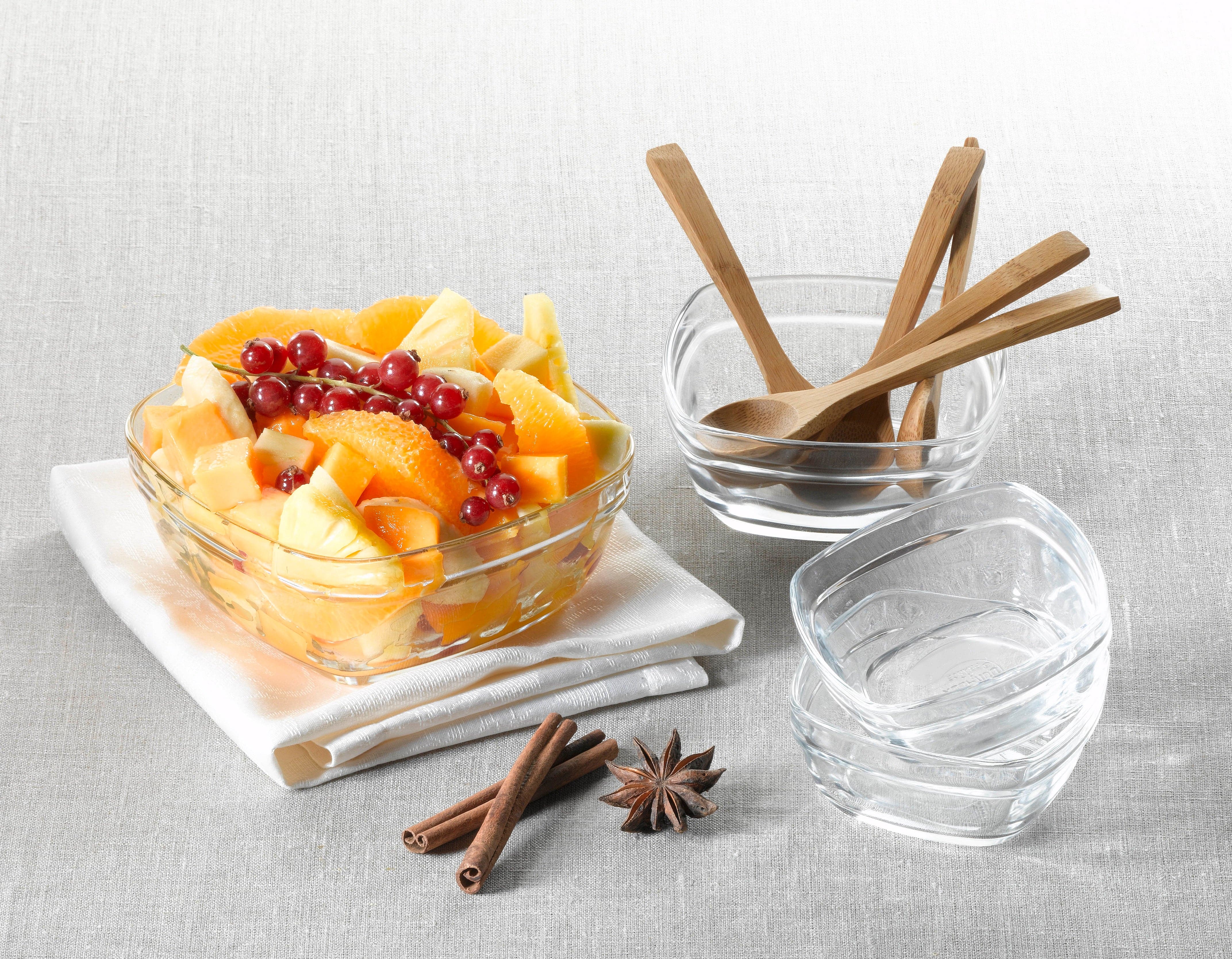 Lys - Saladier carré en verre transparent 14 cm - 61 cl