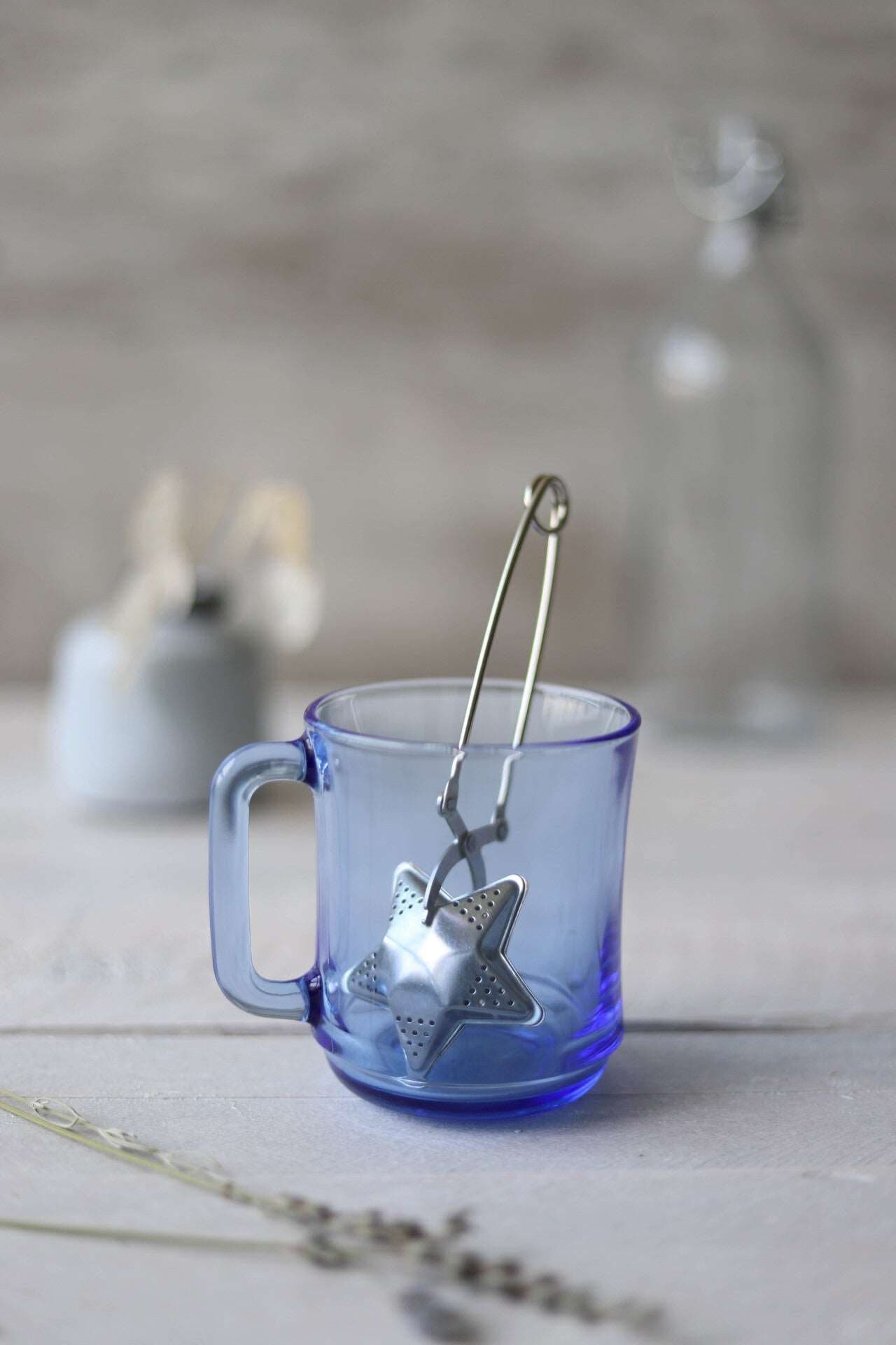 Lys - Mug en verre bleu marine 31 cl (Lot de 6)