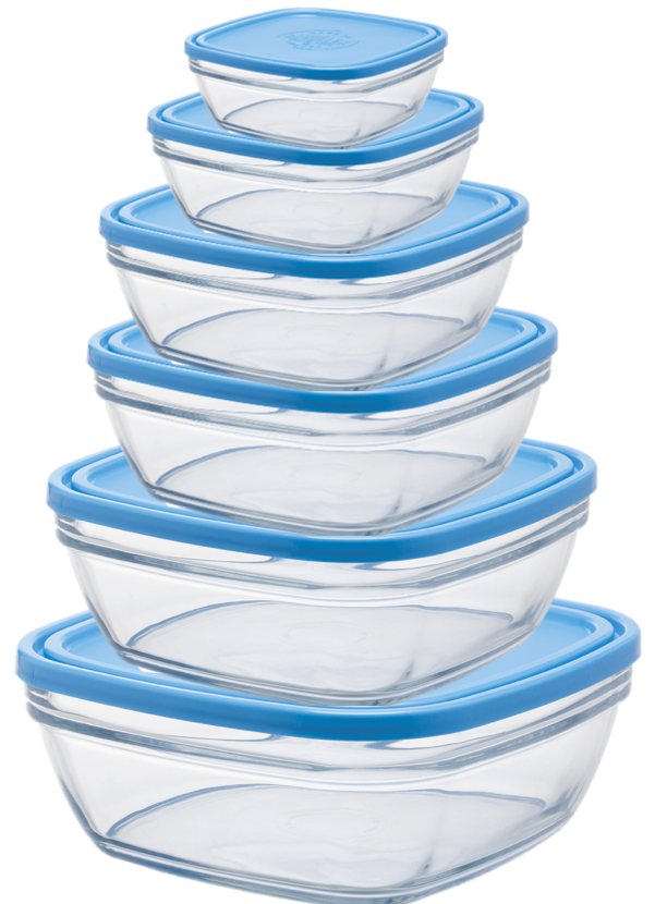 Freshbox - 6 cajas cuadradas de almacenamiento de varios tamaños