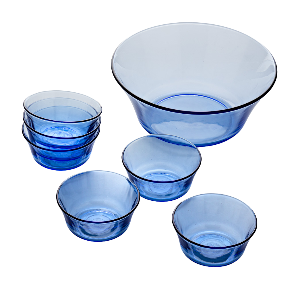 Lys - Saladier (2.2L) et petites coupelles de service (25cl) / Marine