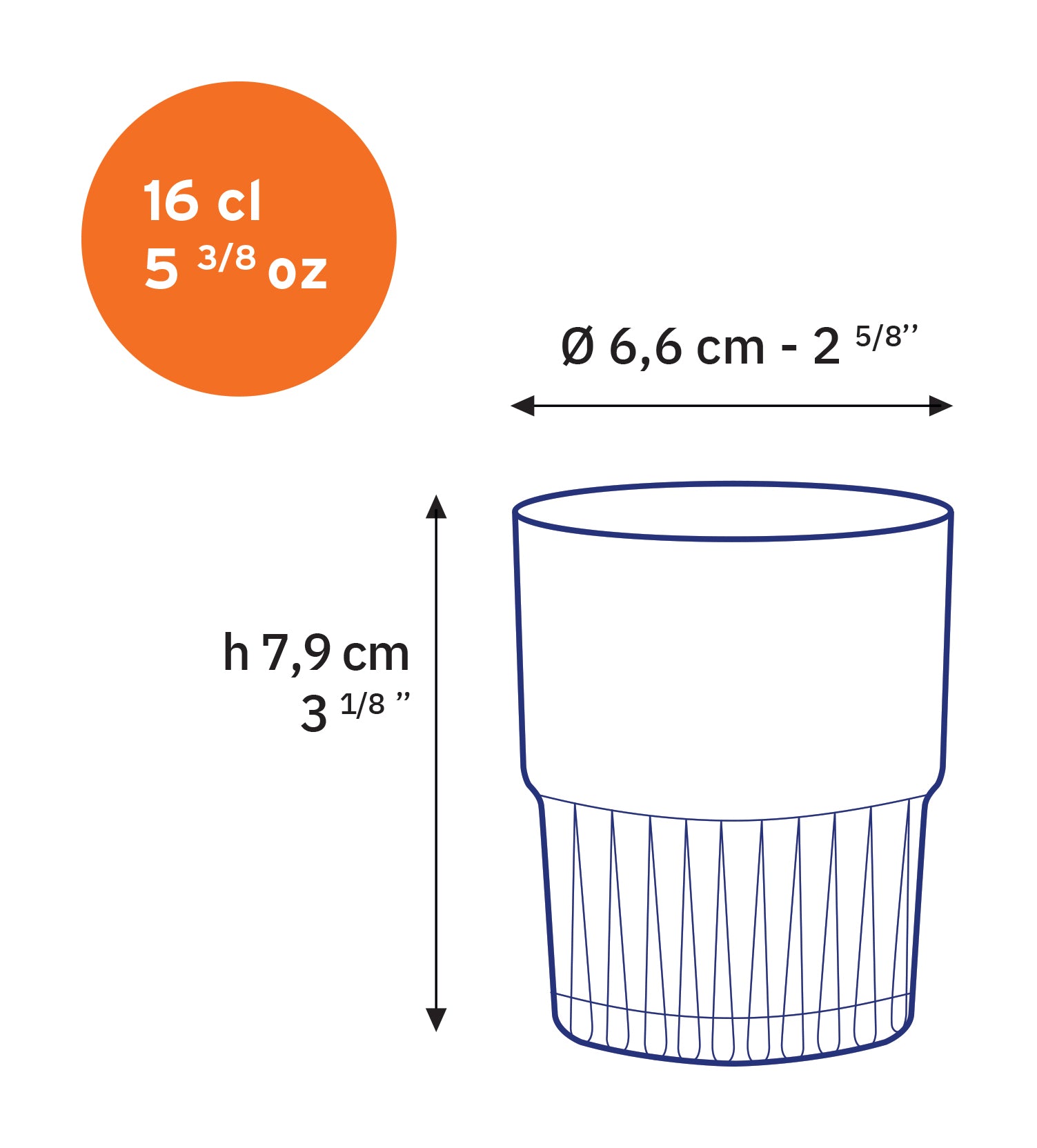 Empilable - Verre Transparent 16cl (lot de 6)