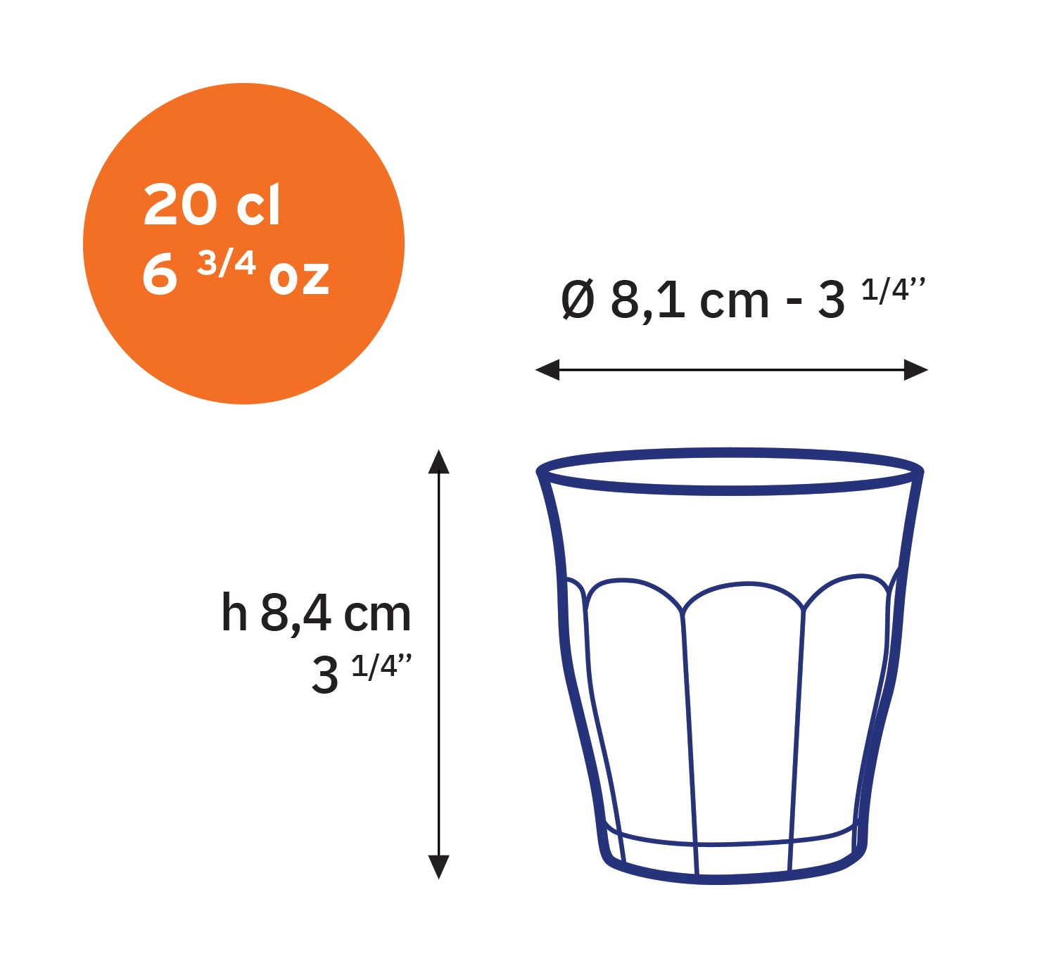 Le Picardie - Verre à eau - transparent - 20cl (Lot de 6)