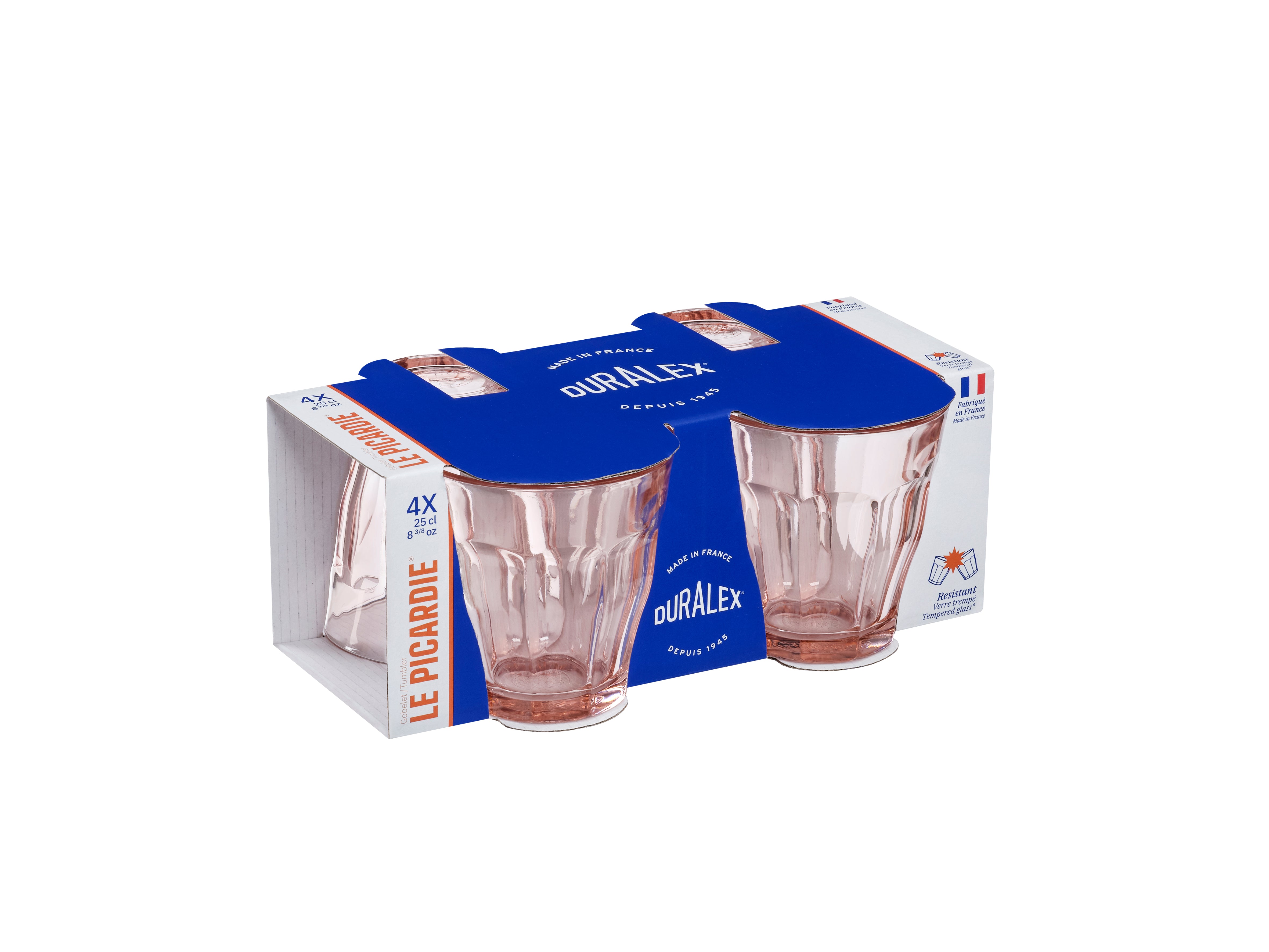 Le Picardie - Verre à eau - Rose - 25cl (Lot de 4)