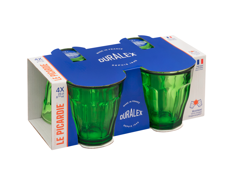 Le Picardie - Verre à eau - Vert - 25cl (Lot de 4)