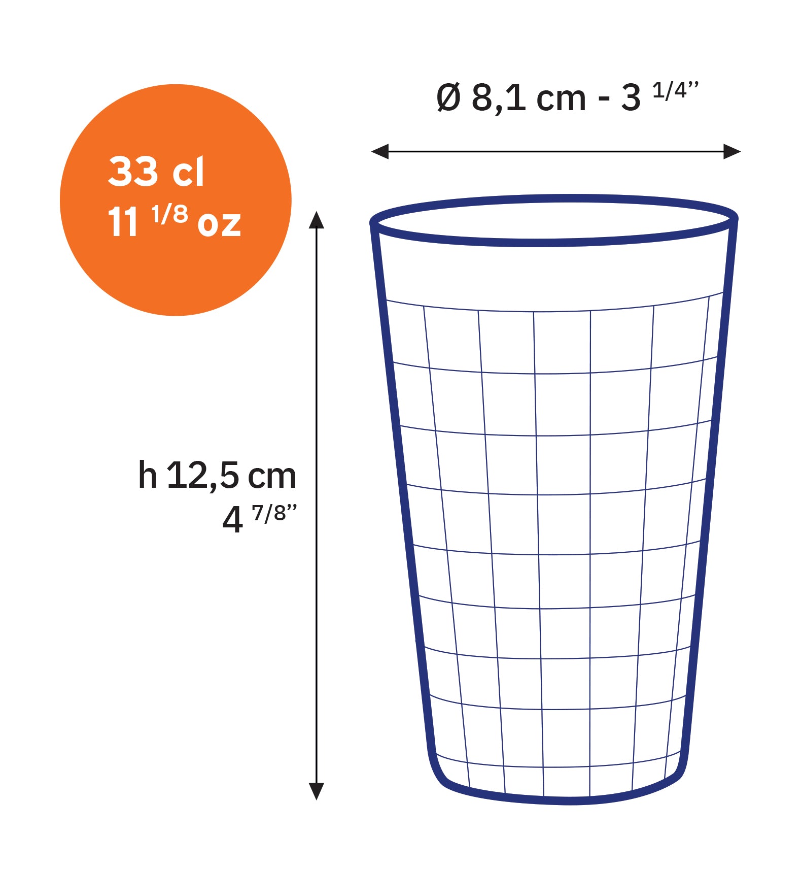 Prisme - Verre Transparent 33cl  (Lot de 6)