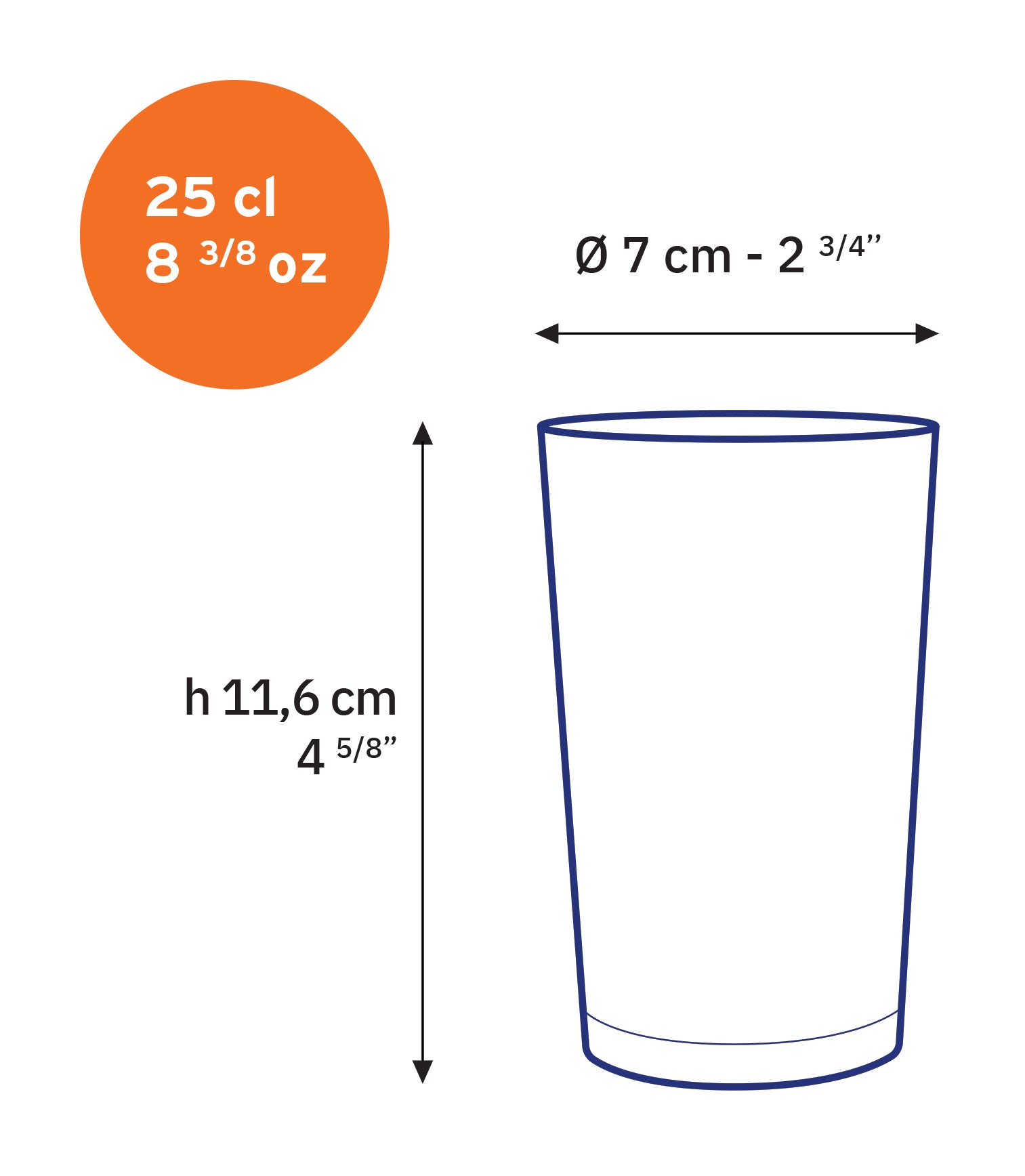 Unie - Verre transparent 25 cl (lot de 6)