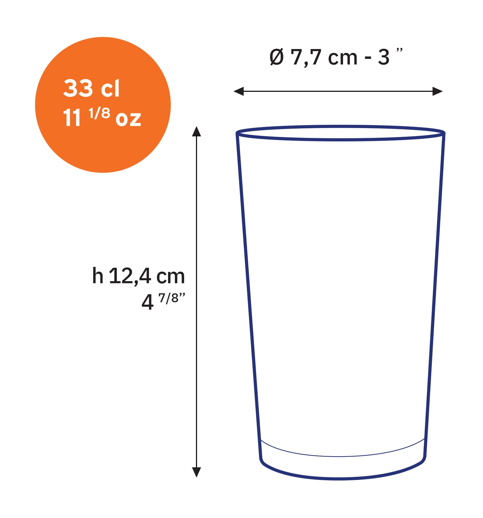 Unie - Verre transparent 33 cl (lot de 6)