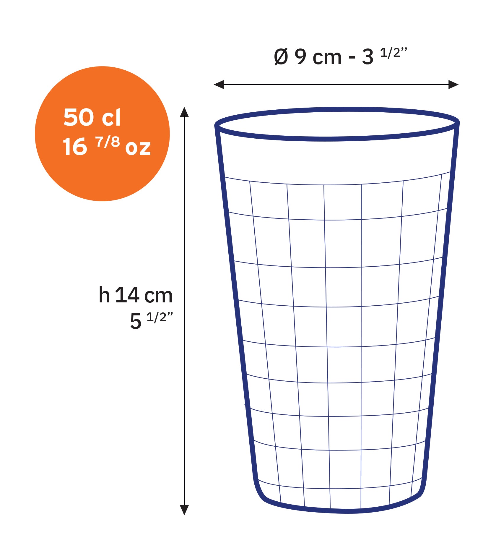 Prisme - Verre Transparent 50cl  (Lot de 6)